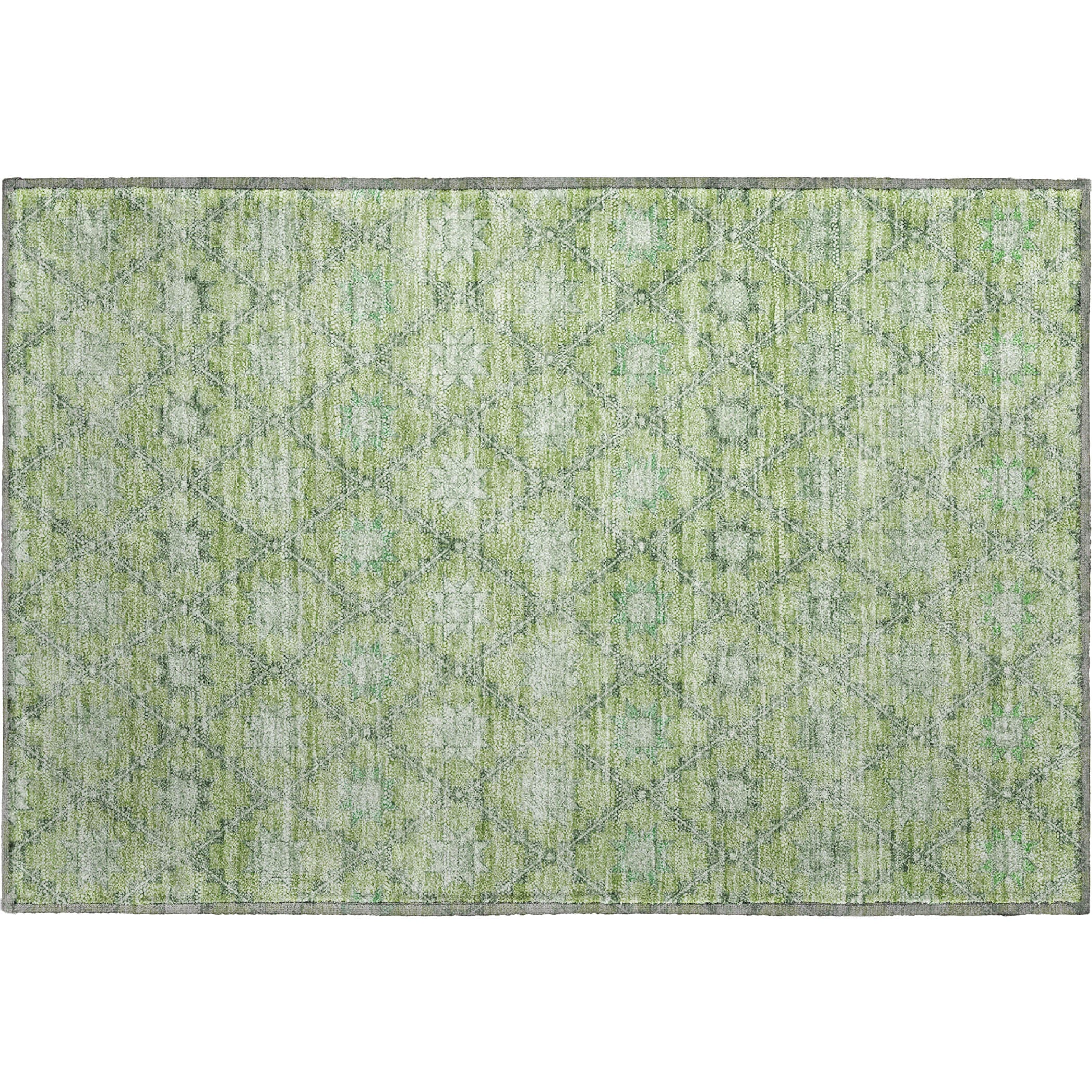 Siena Machine Washable Transitional Green Rug 1'8" x 2'6" #shape_Rectangle
