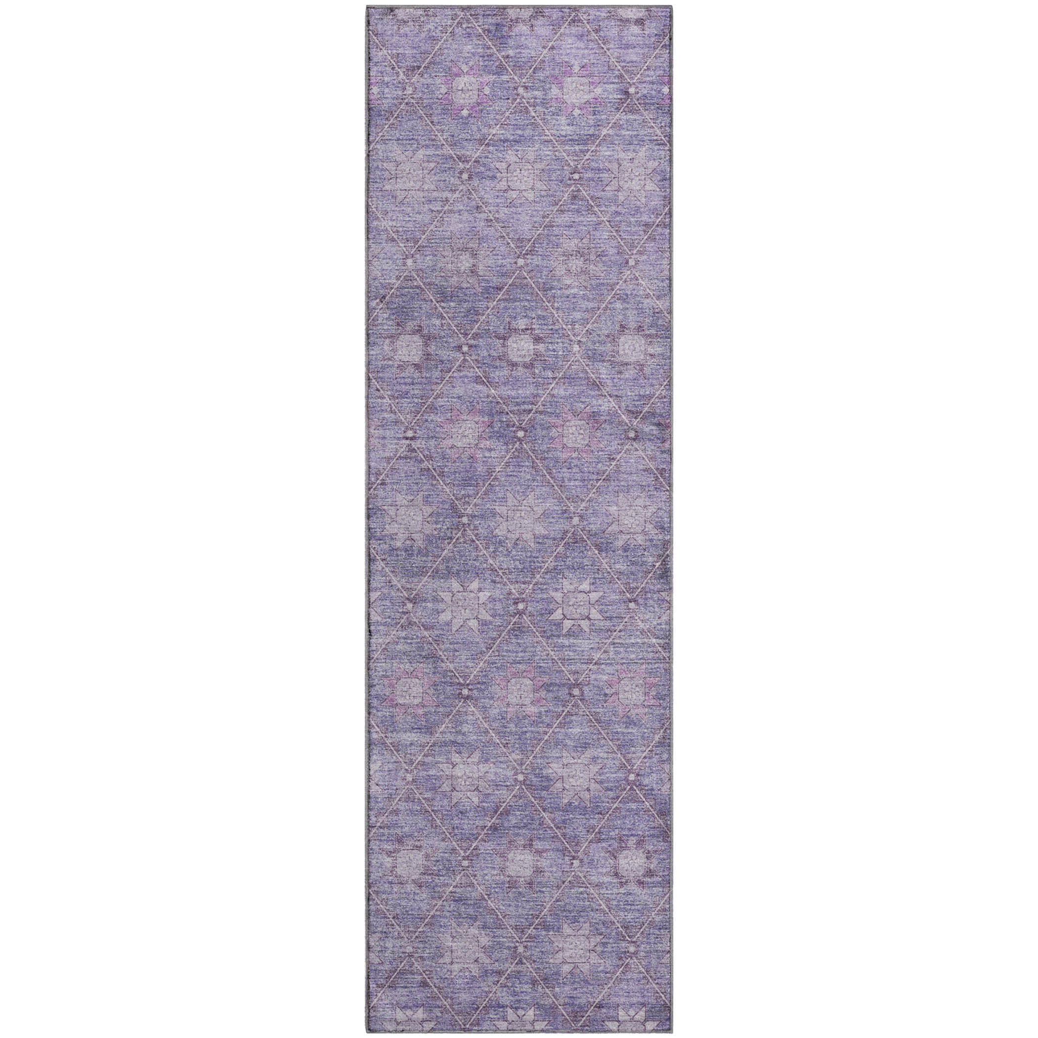 Siena Machine Washable Transitional Purple Rug 2'3" x 7'6" #shape_Runner