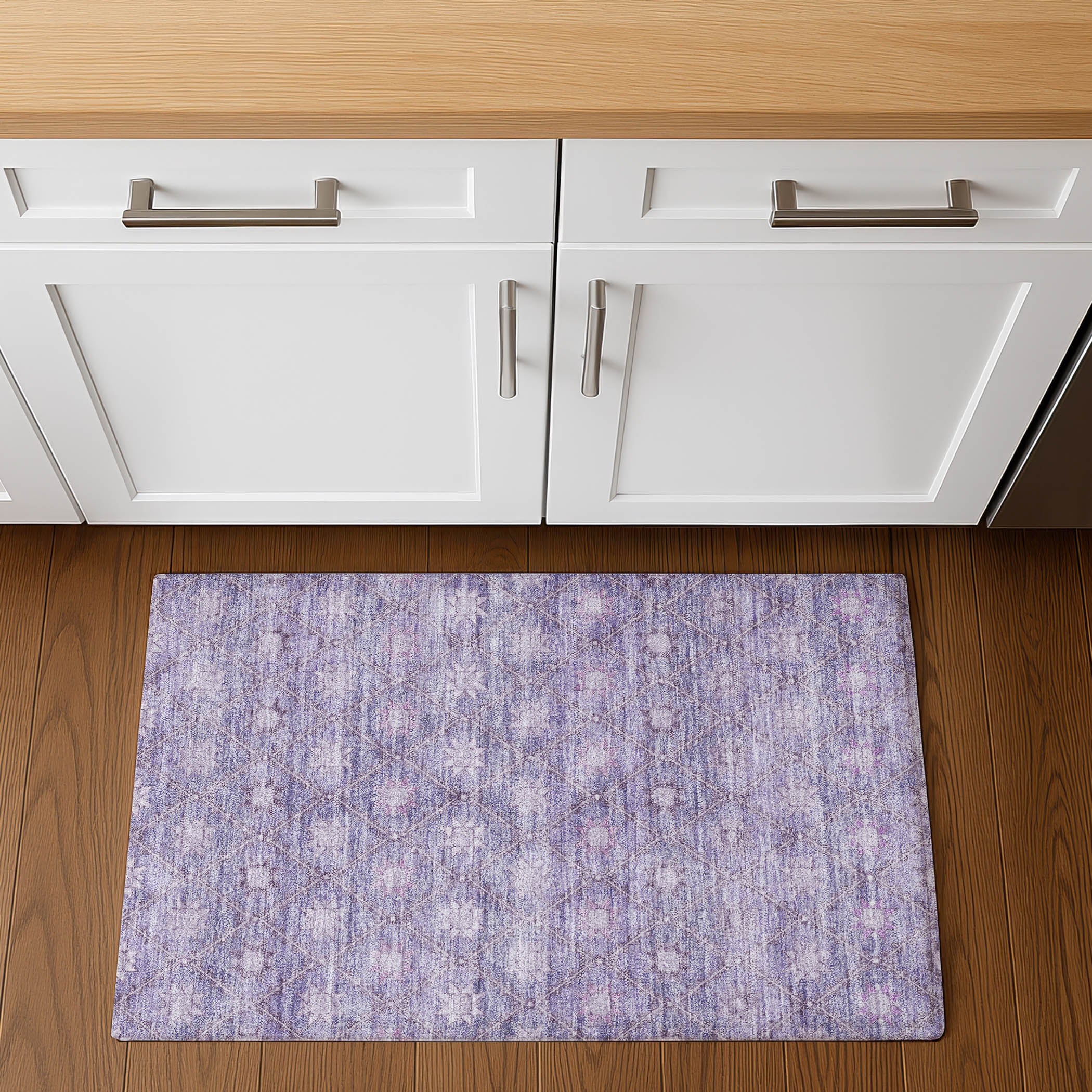 Siena Machine Washable Transitional Purple Rug 1'8" x 2'6" #shape_Rectangle