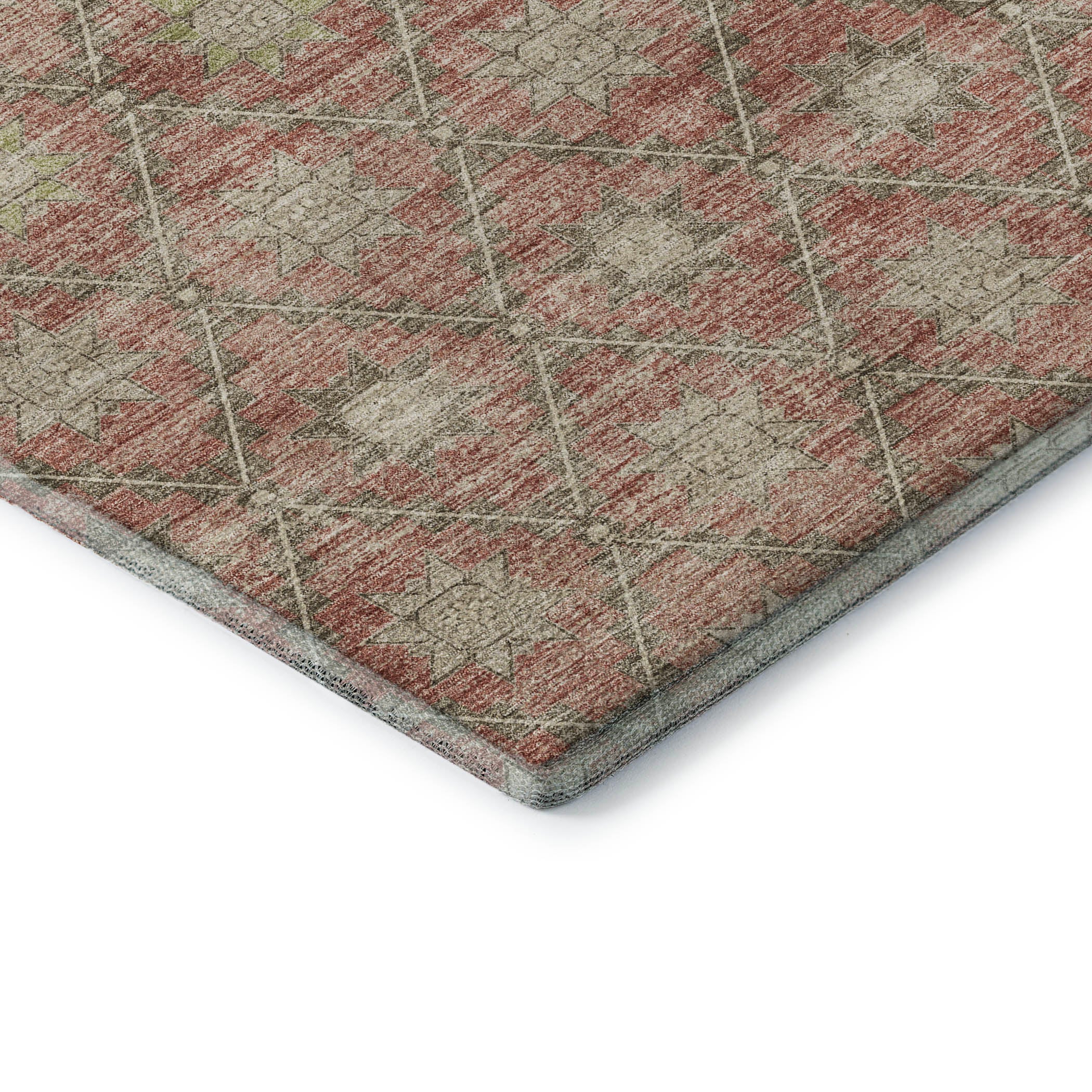 Siena Machine Washable Transitional Terracotta Orange Rug 1'8" x 2'6" #shape_Rectangle