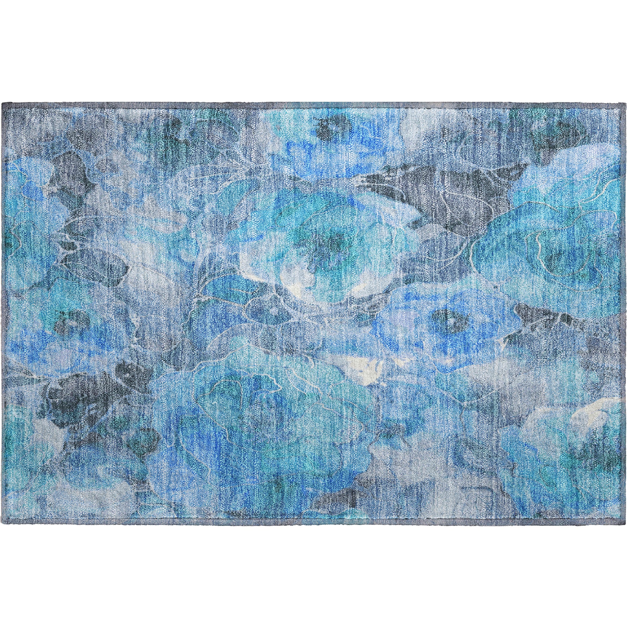 Sintra Machine Washable Transitional Blue Rug 1'8" x 2'6" #shape_Rectangle