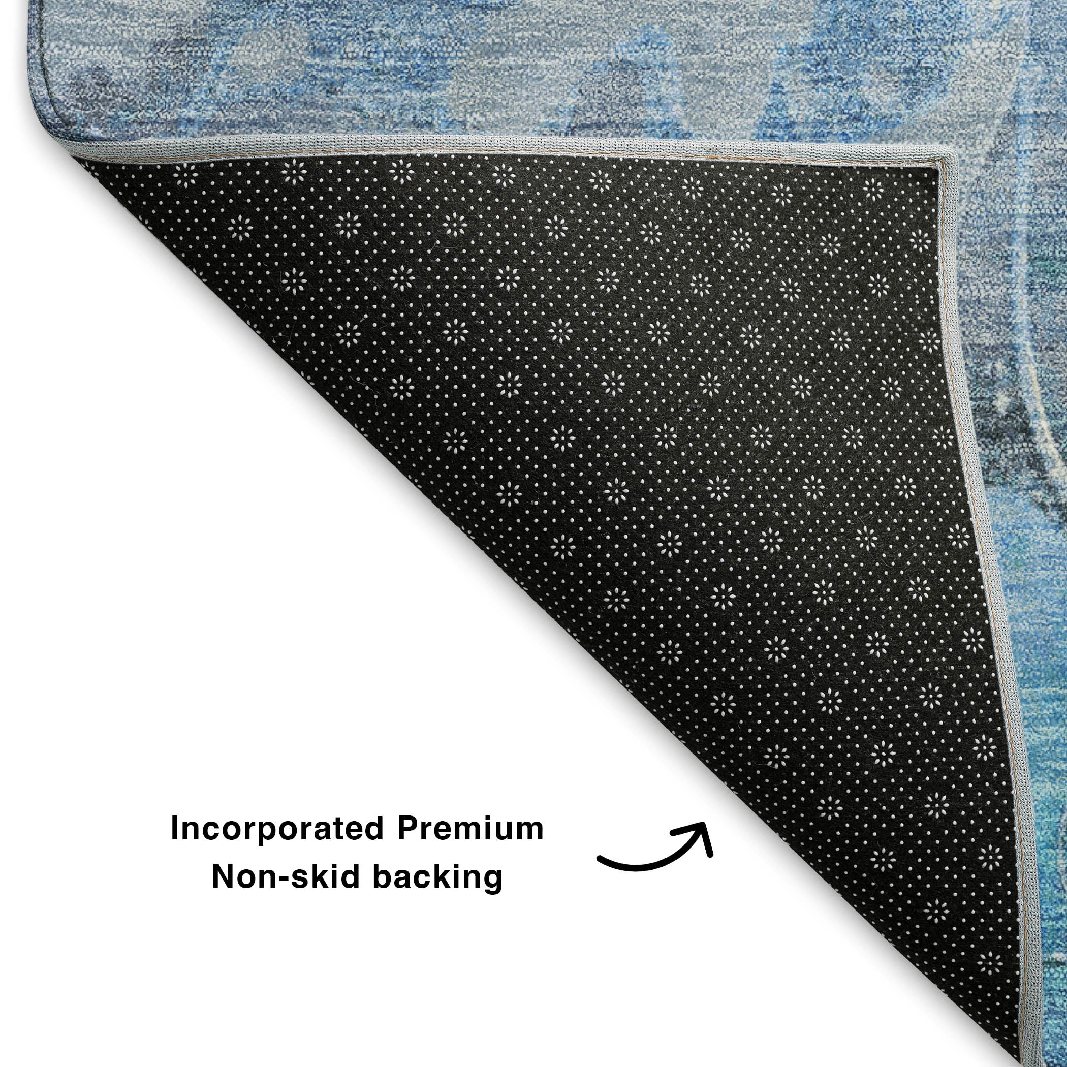 Sintra Machine Washable Transitional Blue Rug 1'8" x 2'6" #shape_Rectangle