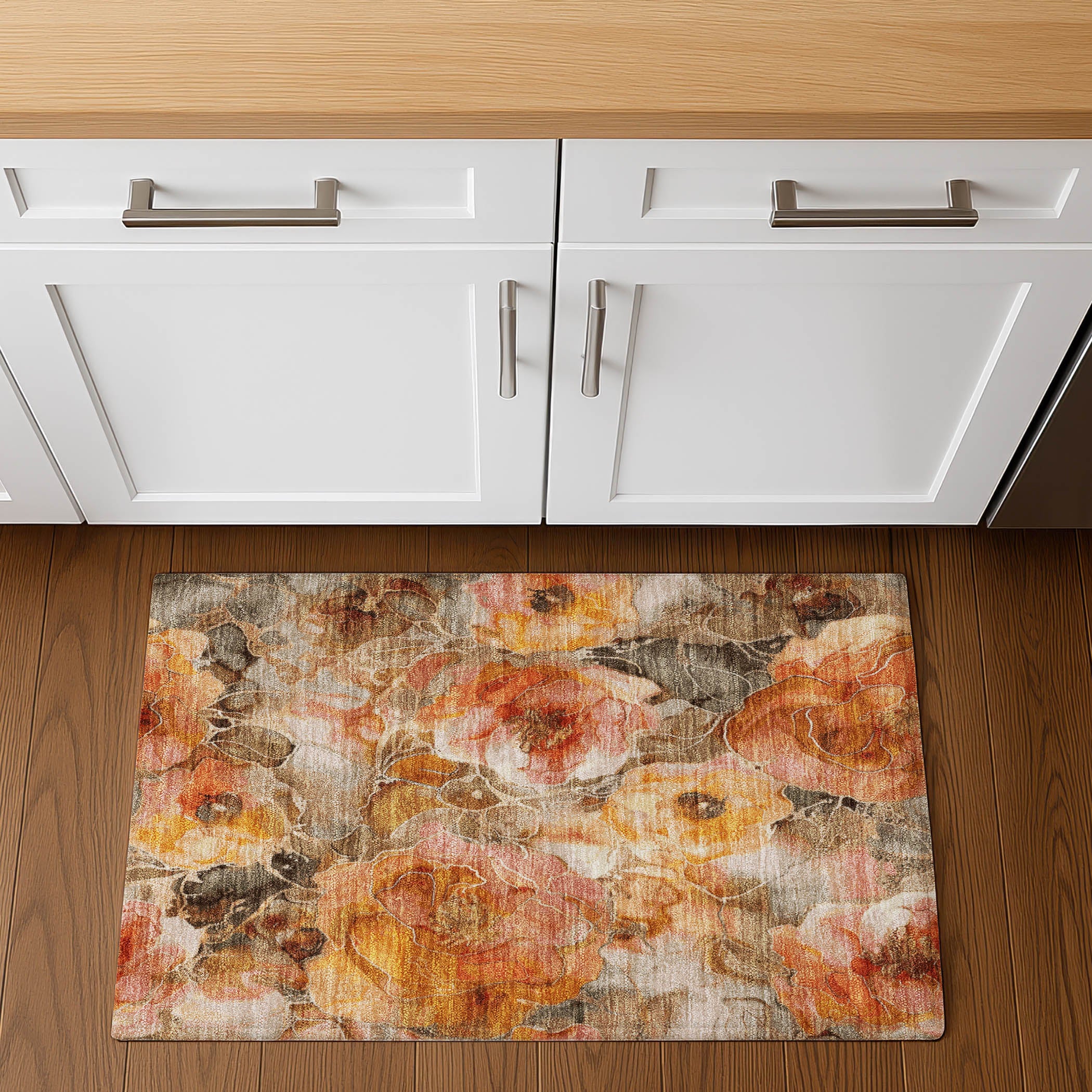 Sintra Machine Washable Transitional Orange Rug 1'8" x 2'6" #shape_Rectangle