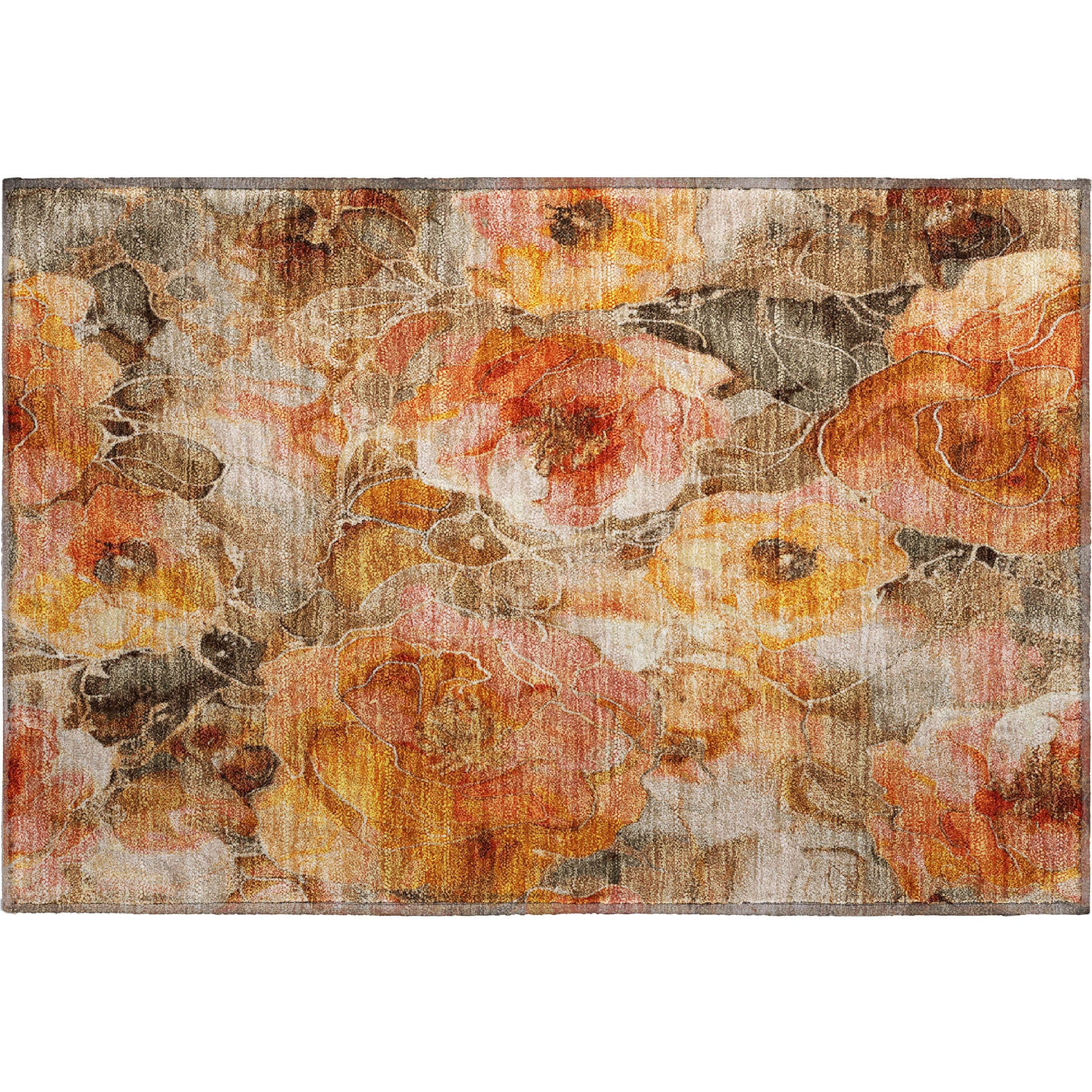 Sintra Machine Washable Transitional Orange Rug 1'8" x 2'6" #shape_Rectangle