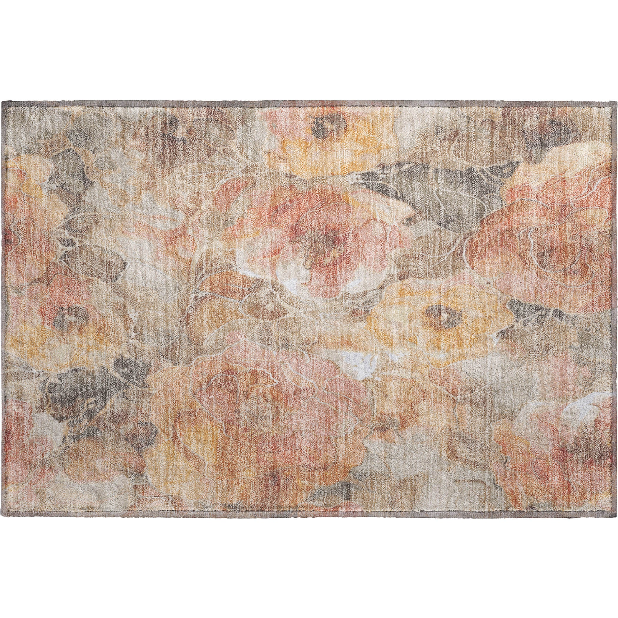 Sintra Machine Washable Transitional Peach Orange Rug 1'8" x 2'6" #shape_Rectangle