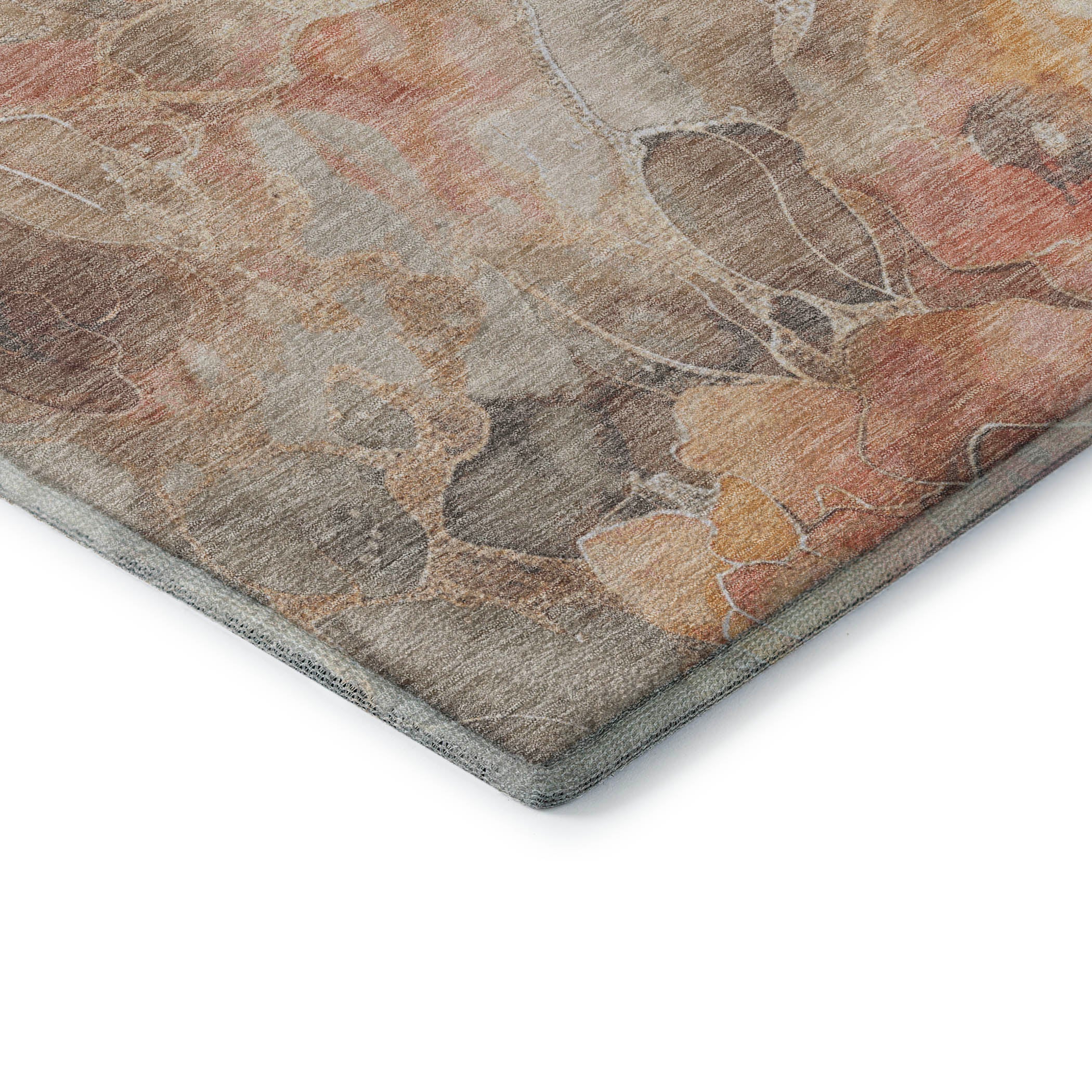 Sintra Machine Washable Transitional Peach Orange Rug 1'8" x 2'6" #shape_Rectangle