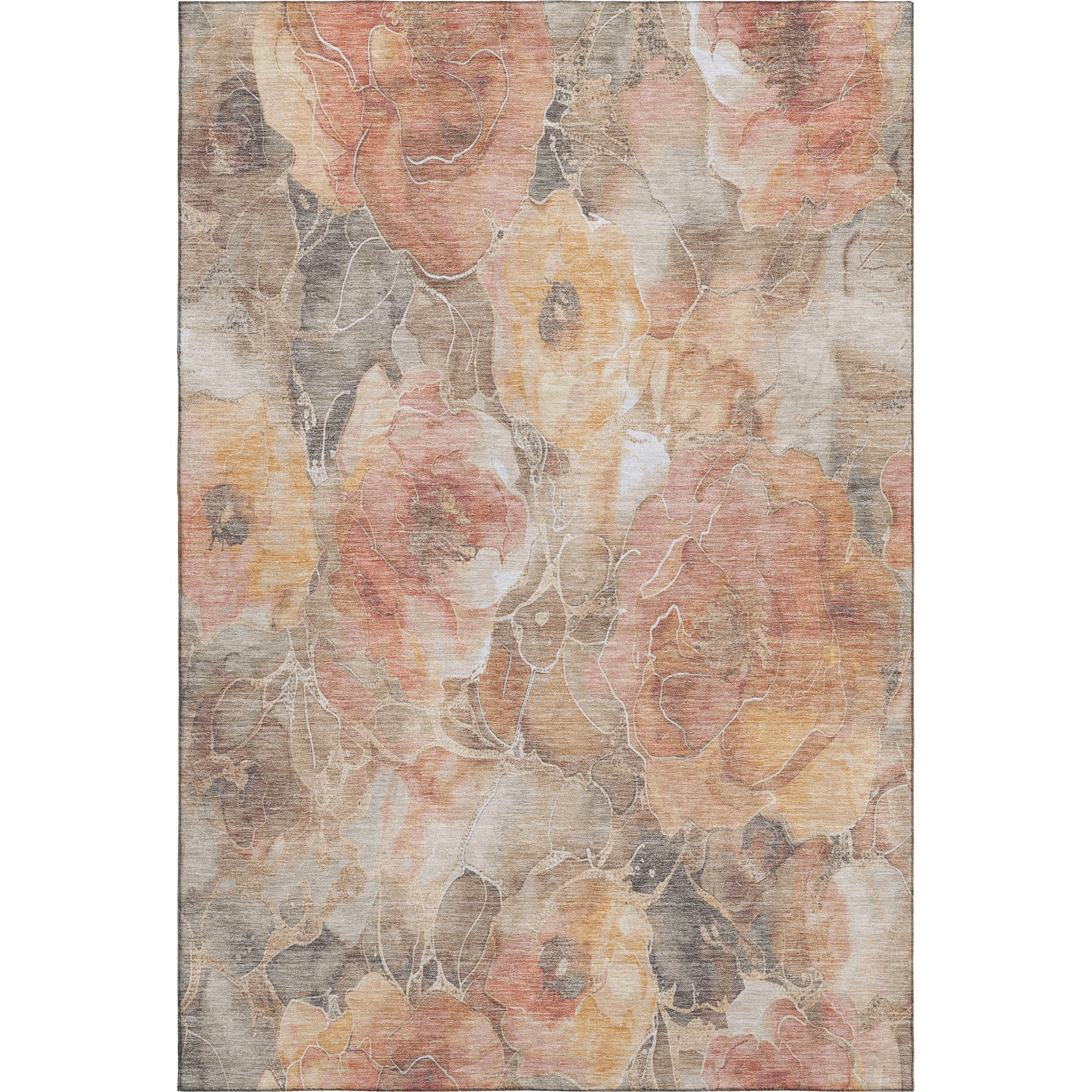 Sintra Machine Washable Transitional Peach Orange Rug 2'6" x 3'10" #shape_Rectangle