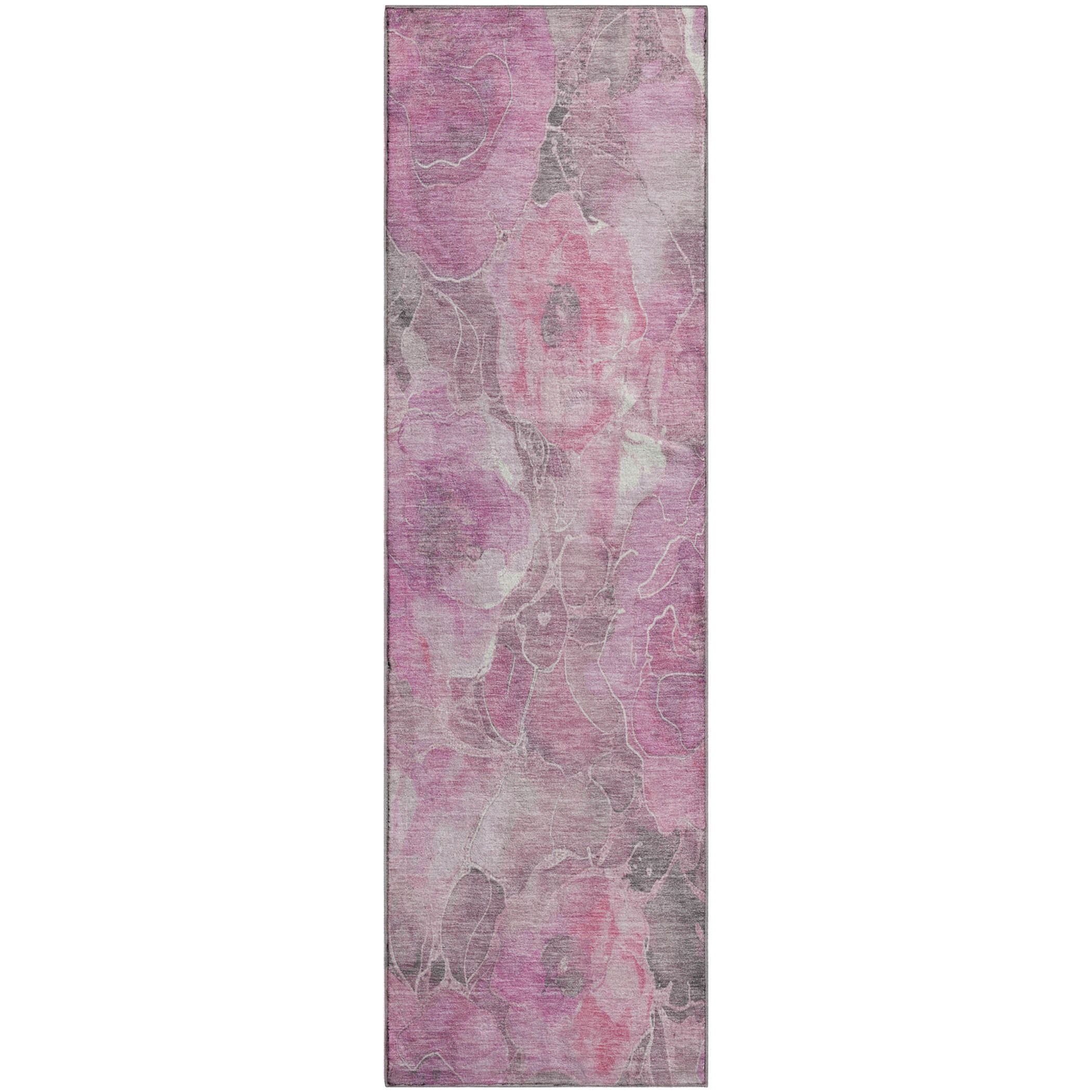 Sintra Machine Washable Transitional Pink Rug 2'3" x 7'6" #shape_Runner