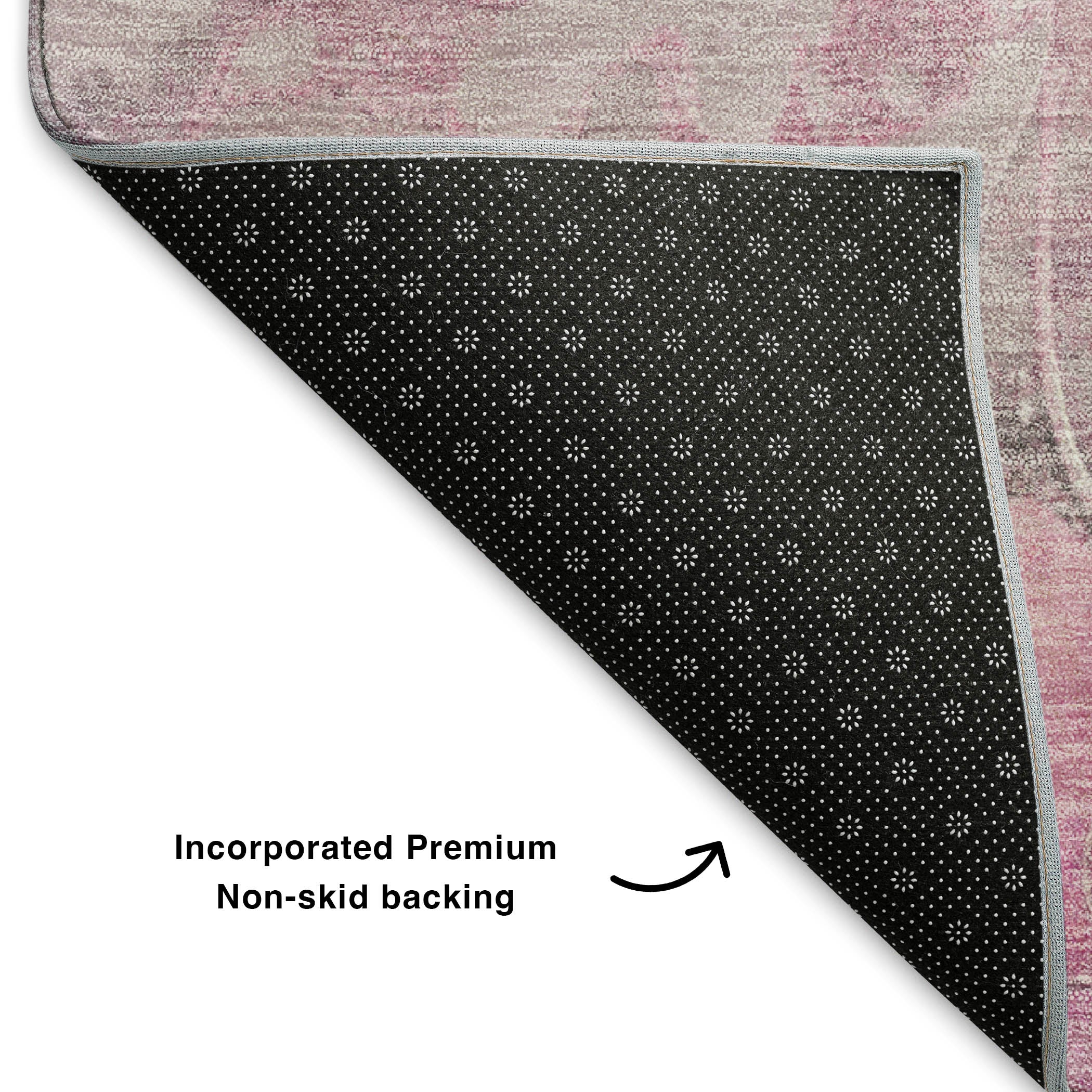 Sintra Machine Washable Transitional Pink Rug 1'8" x 2'6" #shape_Rectangle