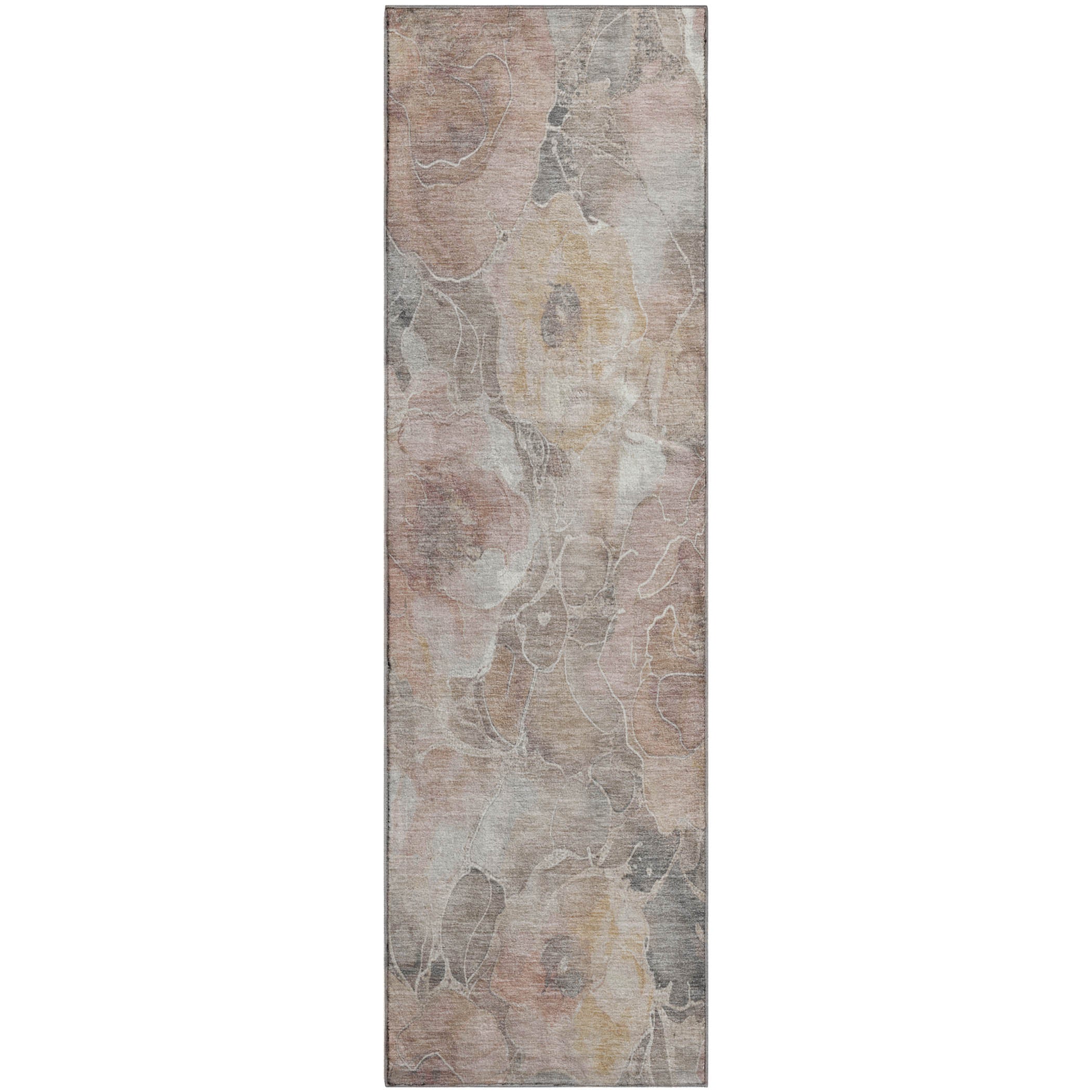 Sintra Machine Washable Transitional Taupe Brown Rug 2'3" x 7'6" #shape_Runner