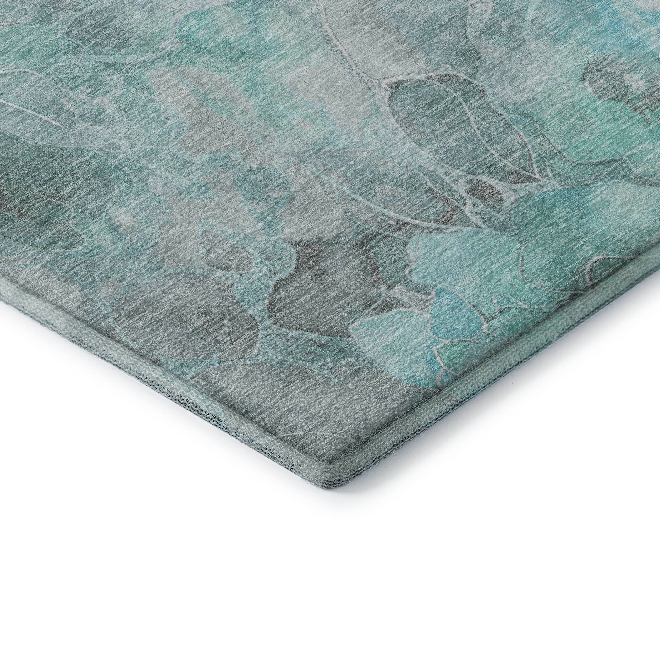Sintra Machine Washable Transitional Teal Rug 1'8" x 2'6" #shape_Rectangle