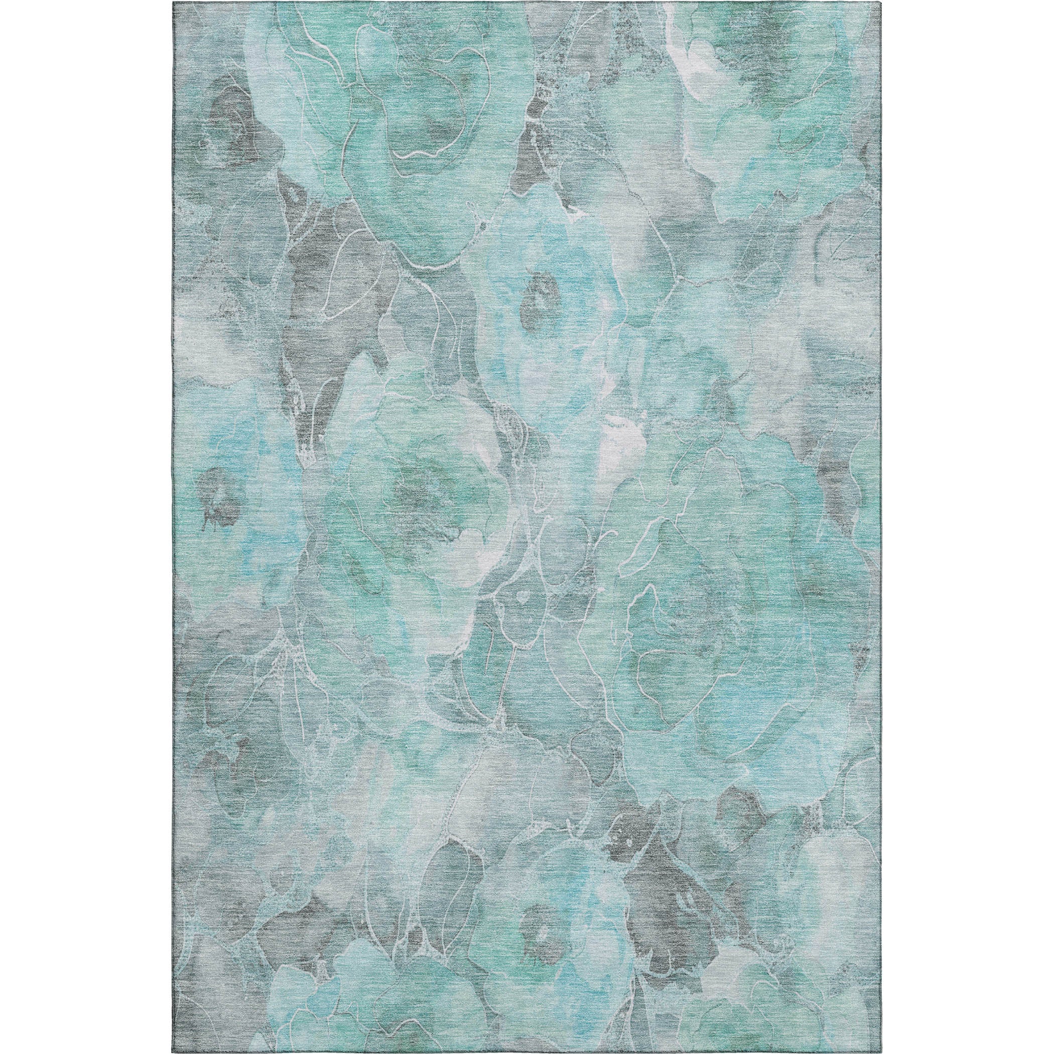 Sintra Machine Washable Transitional Teal Rug 2'6" x 3'10" #shape_Rectangle