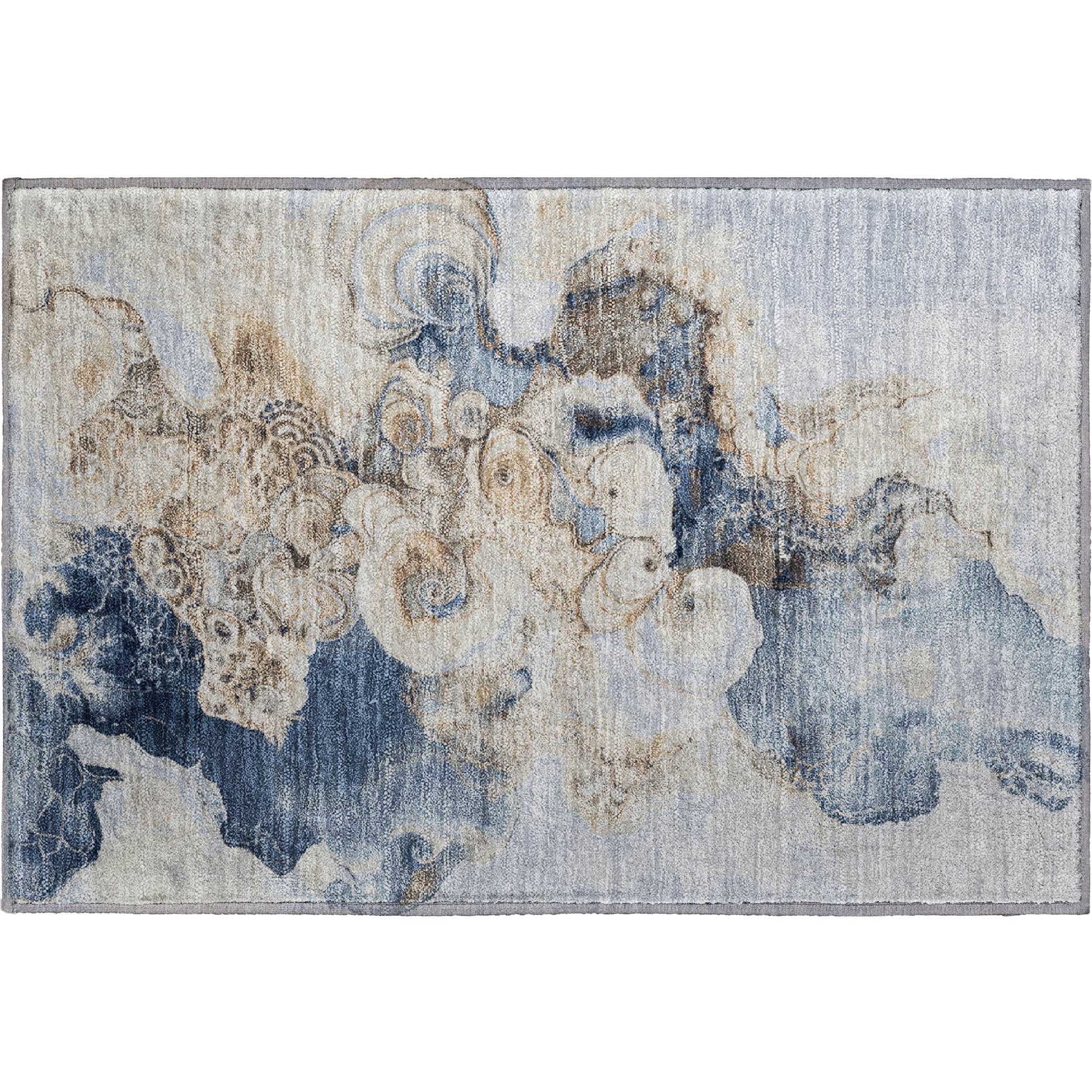 Valletta Machine Washable Transitional Denim Blue Rug 1'8" x 2'6" #shape_Rectangle