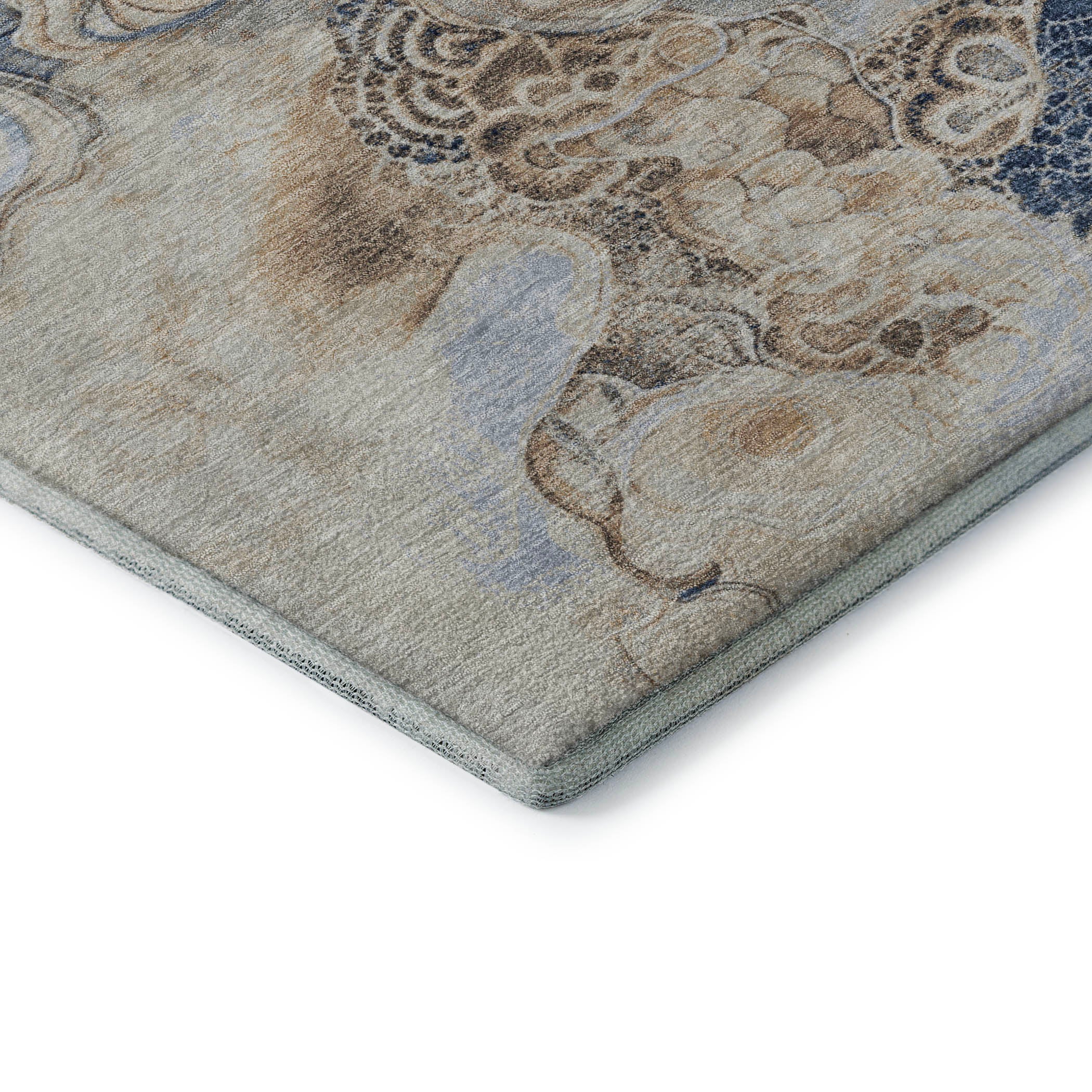 Valletta Machine Washable Transitional Denim Blue Rug 1'8" x 2'6" #shape_Rectangle