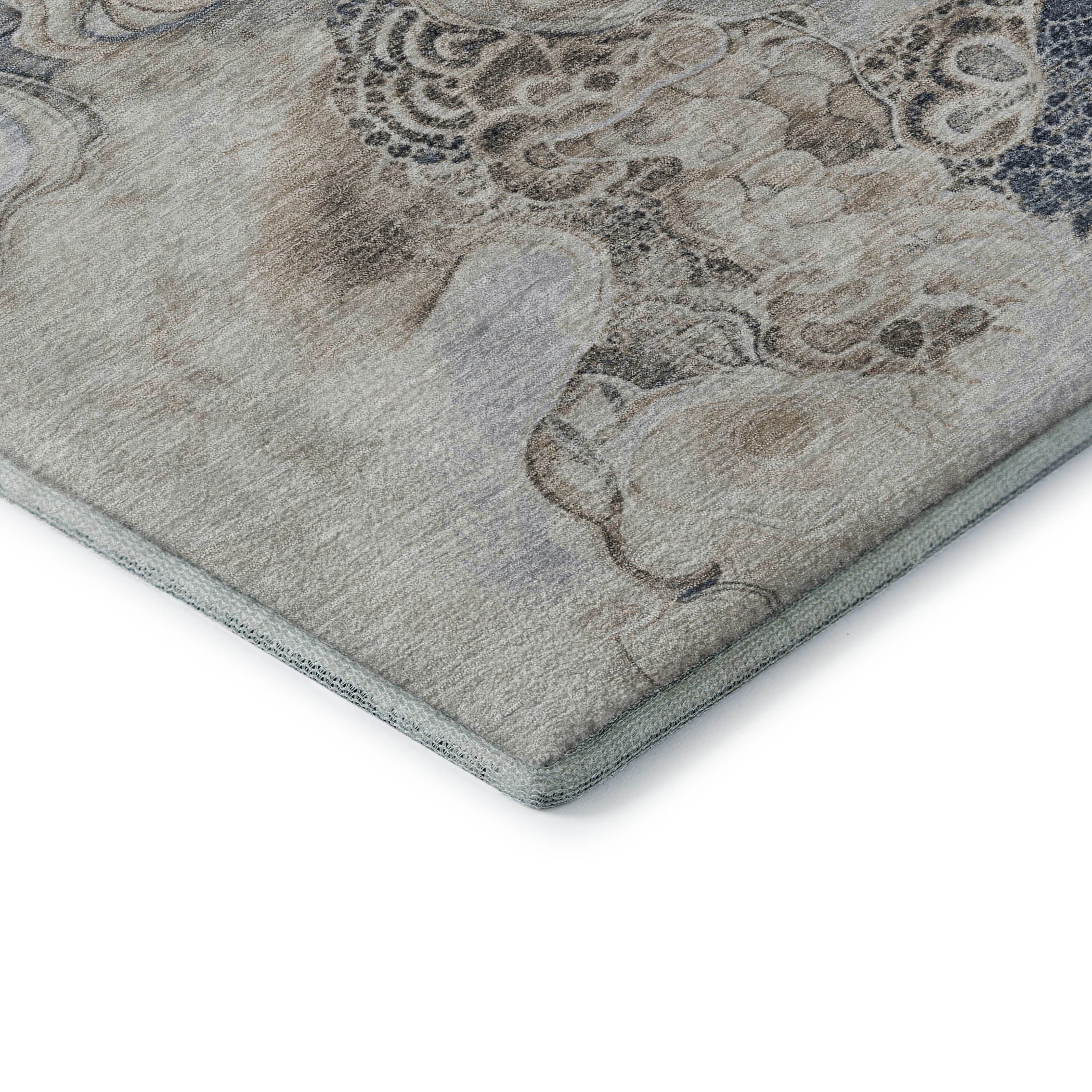 Valletta Machine Washable Transitional Gray Rug 1'8" x 2'6" #shape_Rectangle