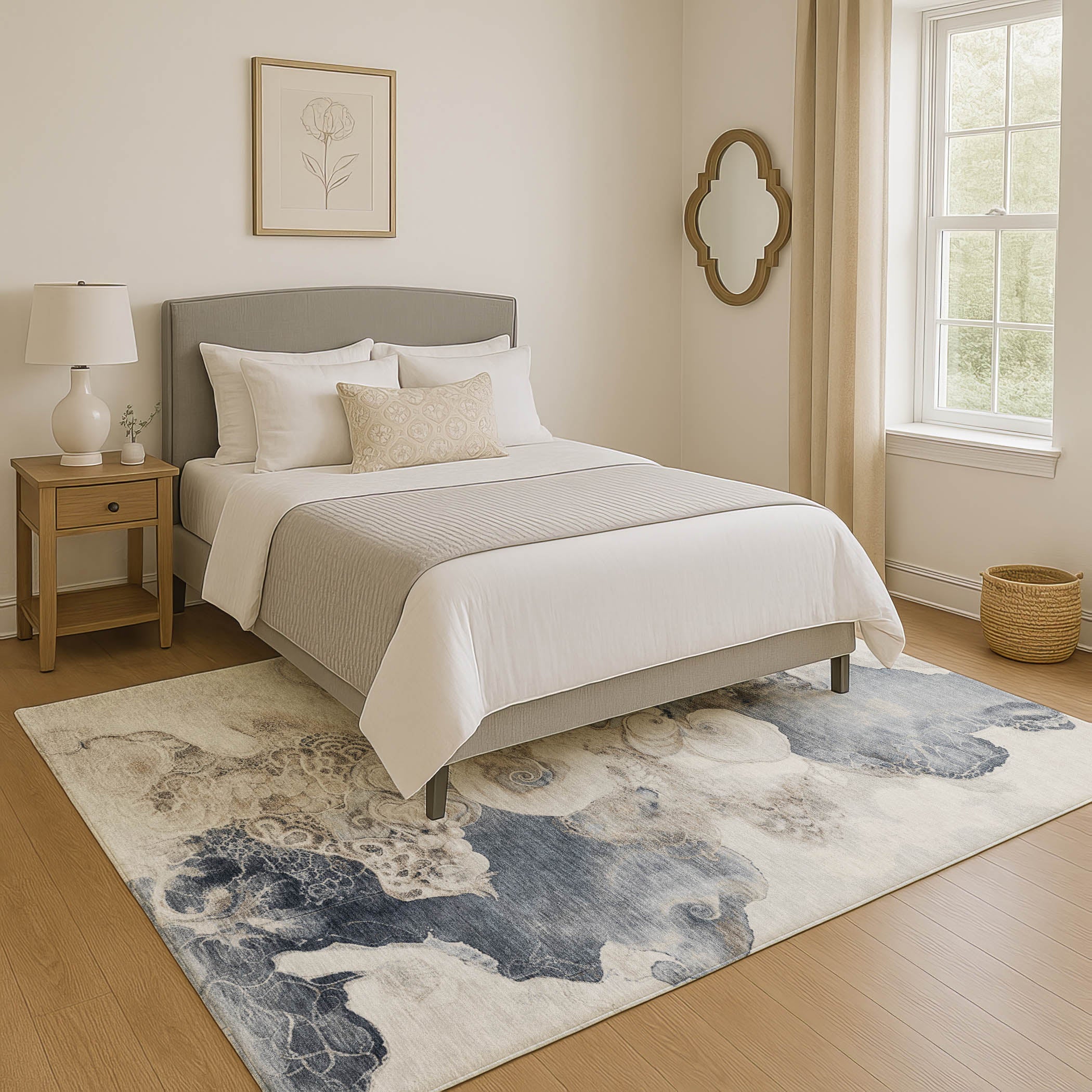 Valletta Machine Washable Transitional Ivory Rug 2'6" x 3'10" #shape_Rectangle