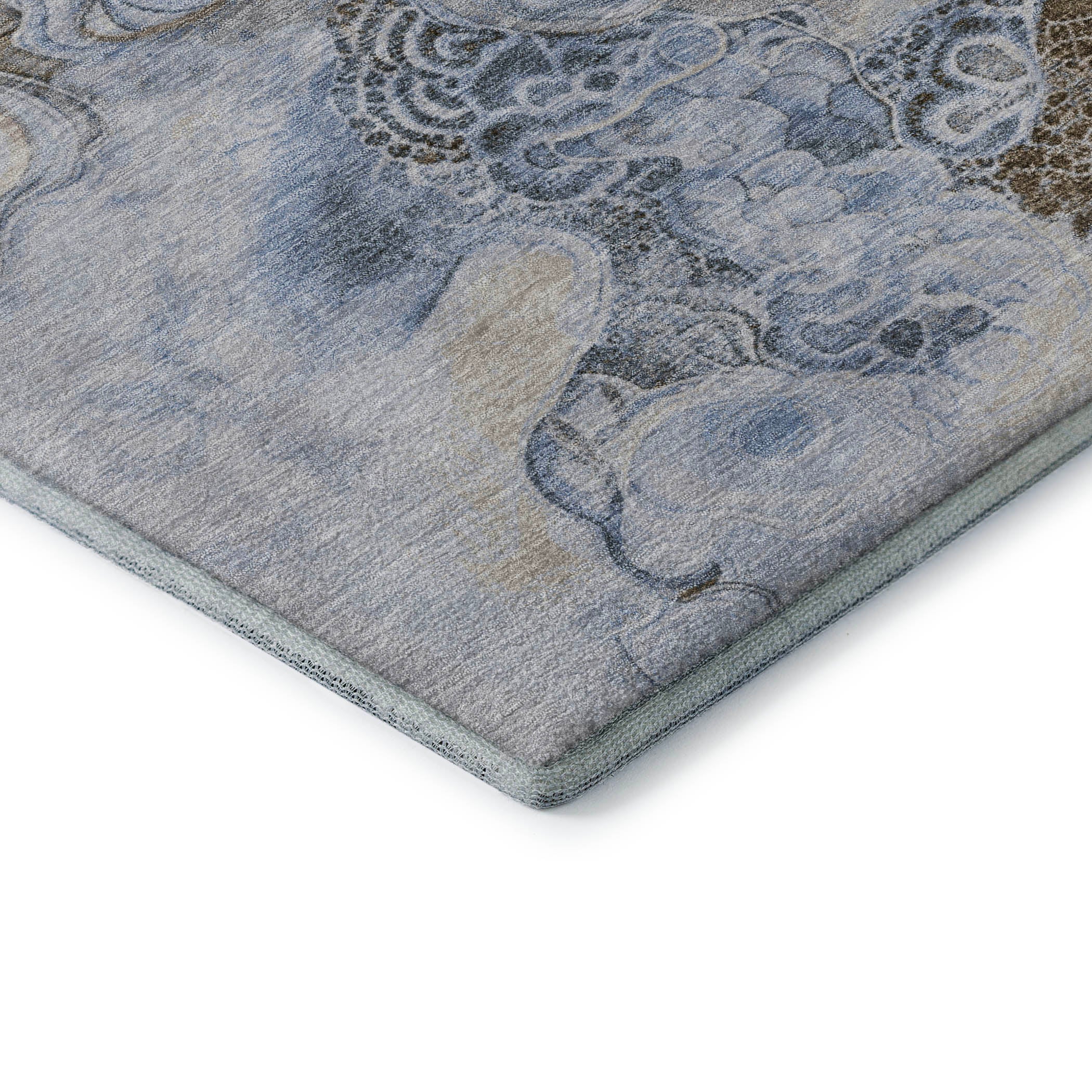 Valletta Machine Washable Transitional Taupe Brown Rug 1'8" x 2'6" #shape_Rectangle