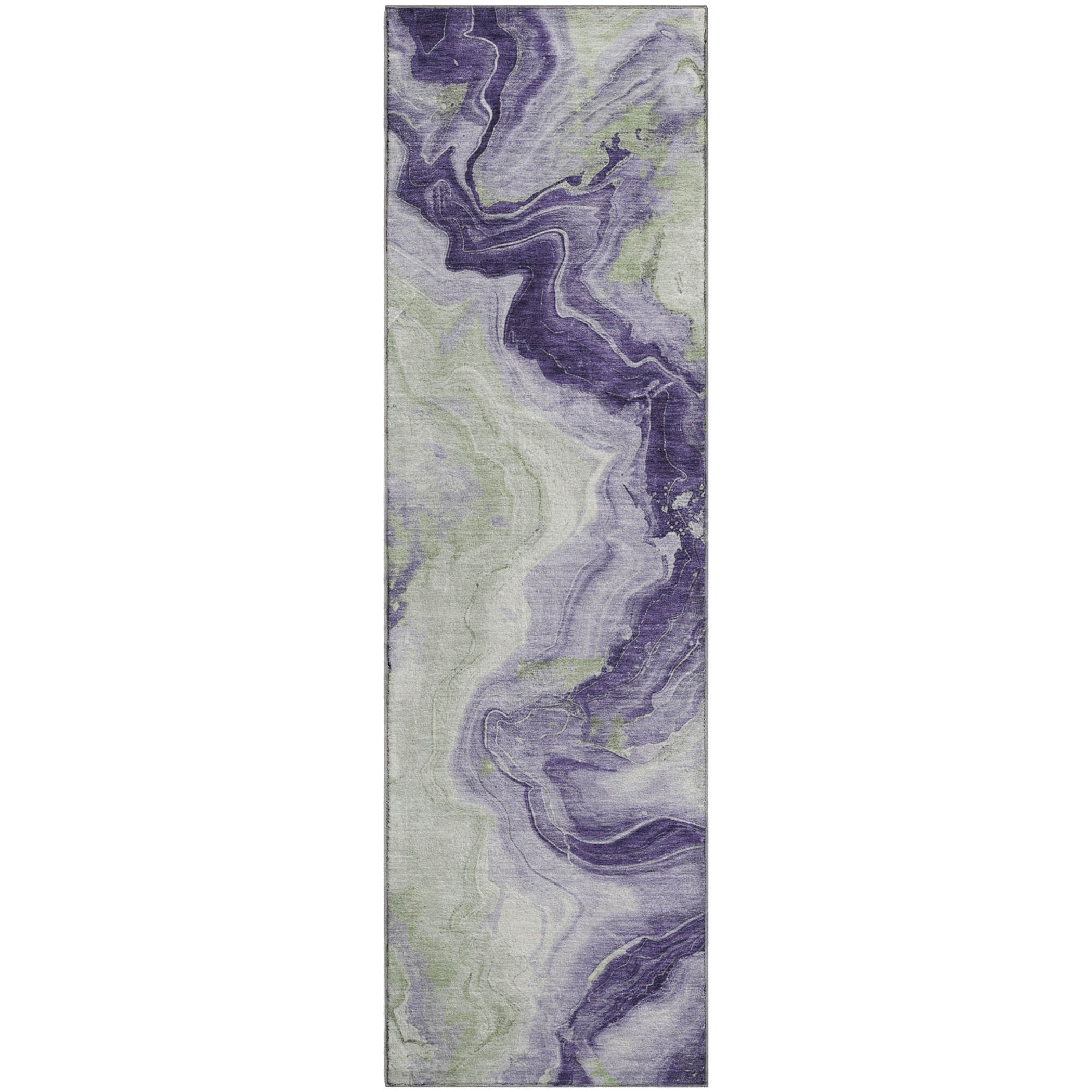 Athens Machine Washable Transitional Lavender Purple Rug 2'3" x 7'6" #shape_Runner