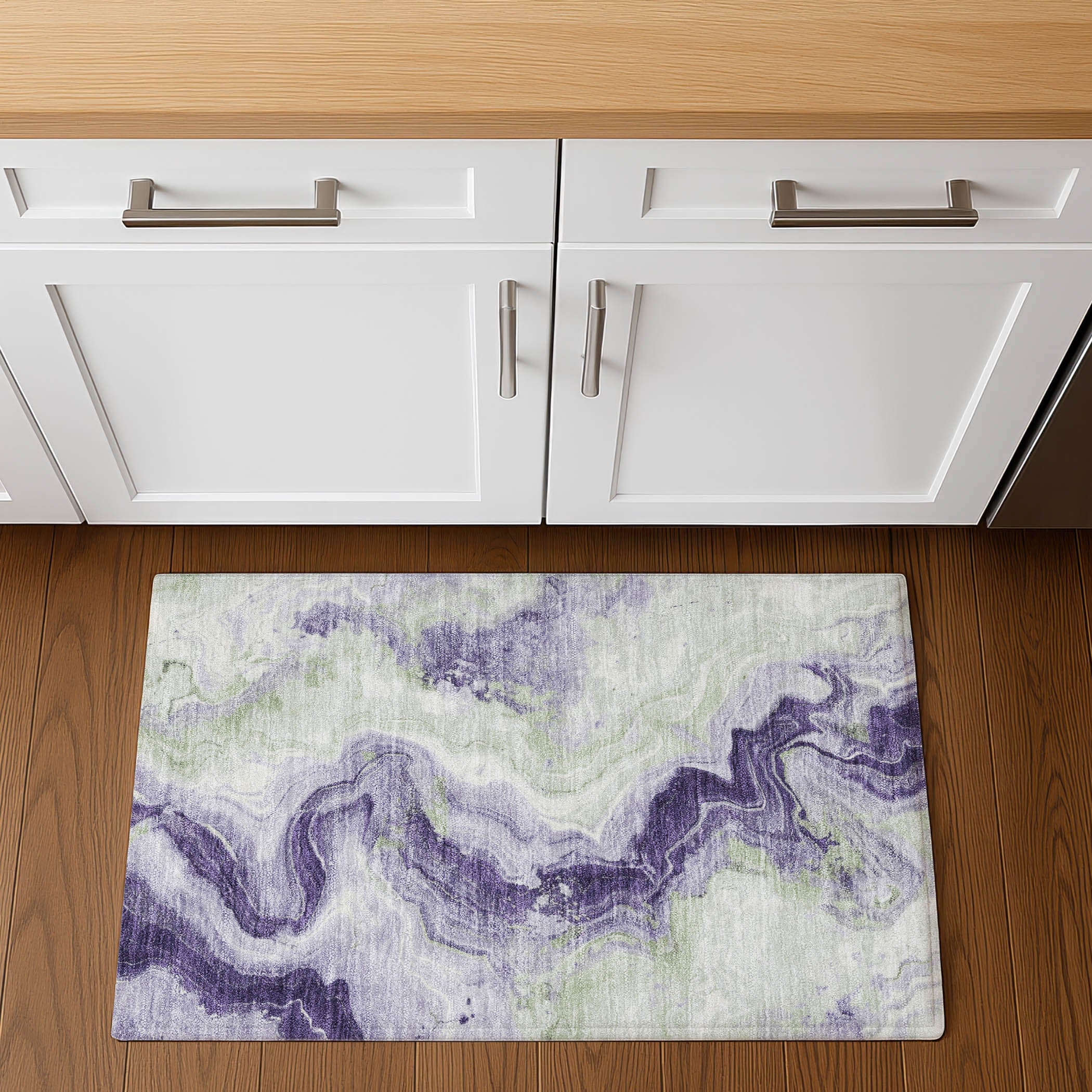 Athens Machine Washable Transitional Lavender Purple Rug 1'8" x 2'6" #shape_Rectangle