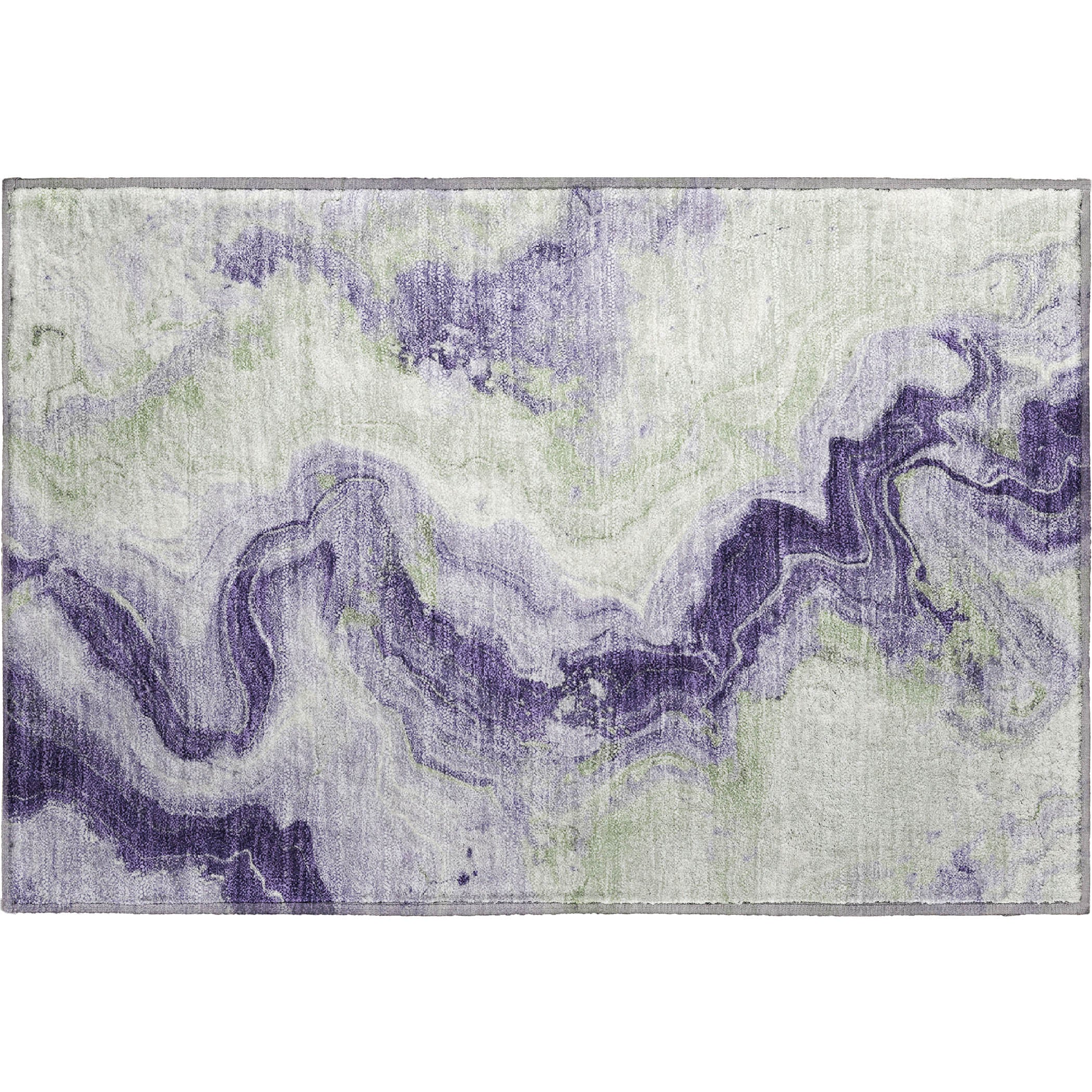 Athens Machine Washable Transitional Lavender Purple Rug 1'8" x 2'6" #shape_Rectangle