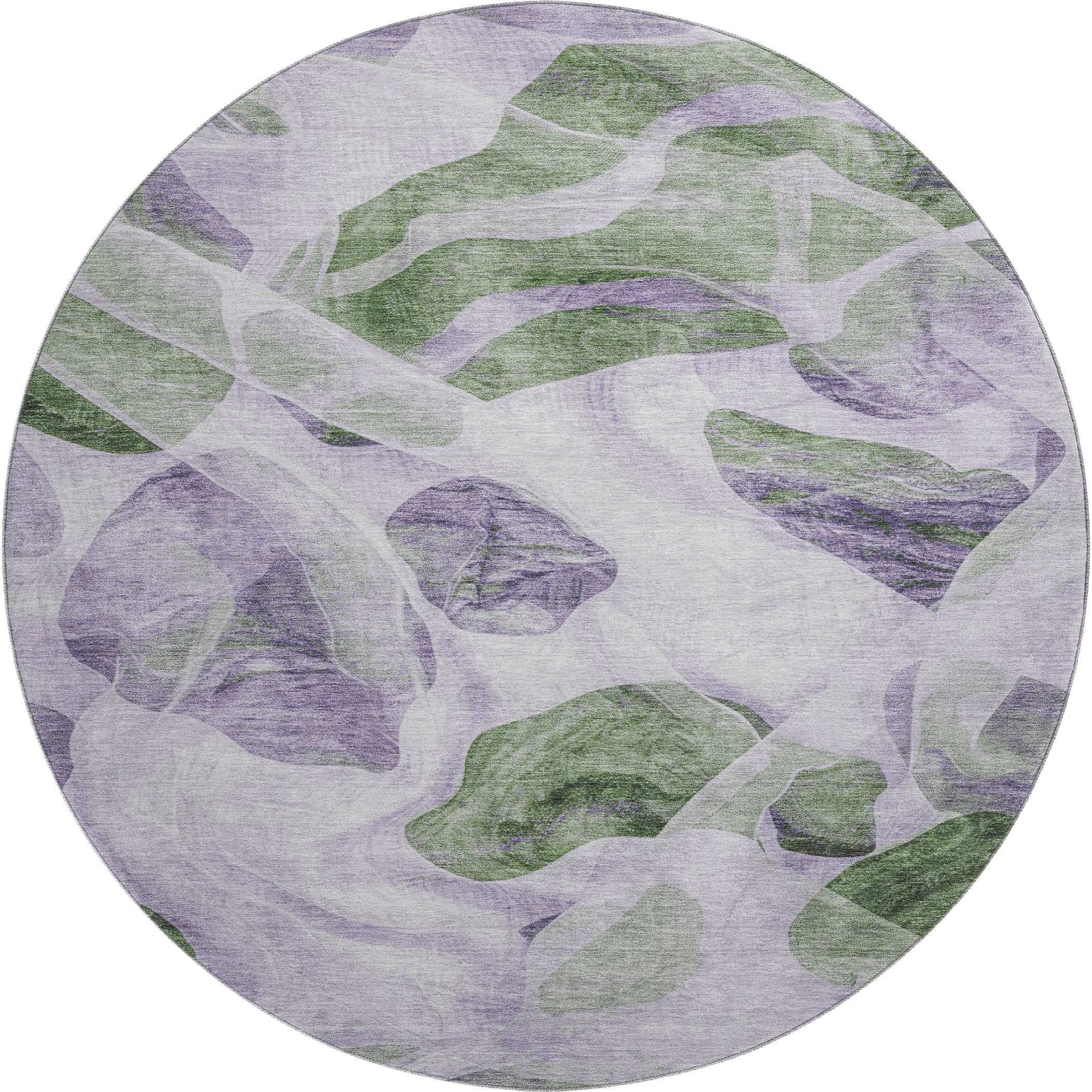 Cartagena Machine Washable Transitional Lavender Purple Rug 8' x 8' #shape_Round