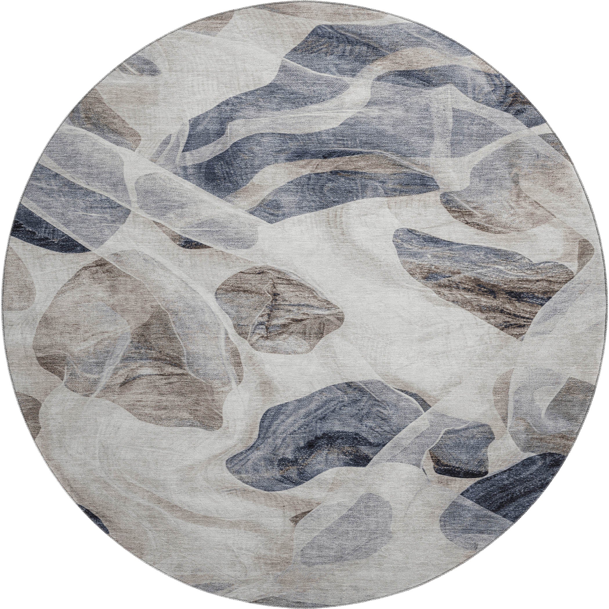 Cartagena Machine Washable Transitional Putty Ivory Rug 8' x 8' #shape_Round
