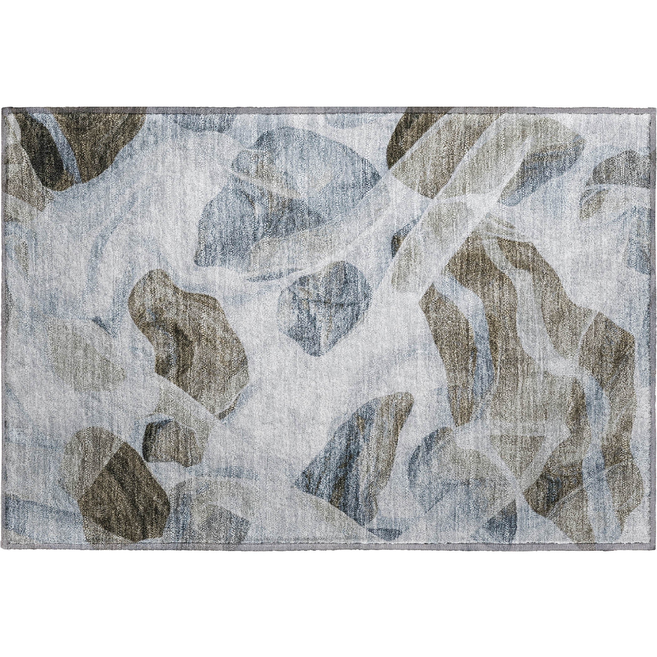 Cartagena Machine Washable Transitional Sky Blue Rug 1'8" x 2'6" #shape_Rectangle