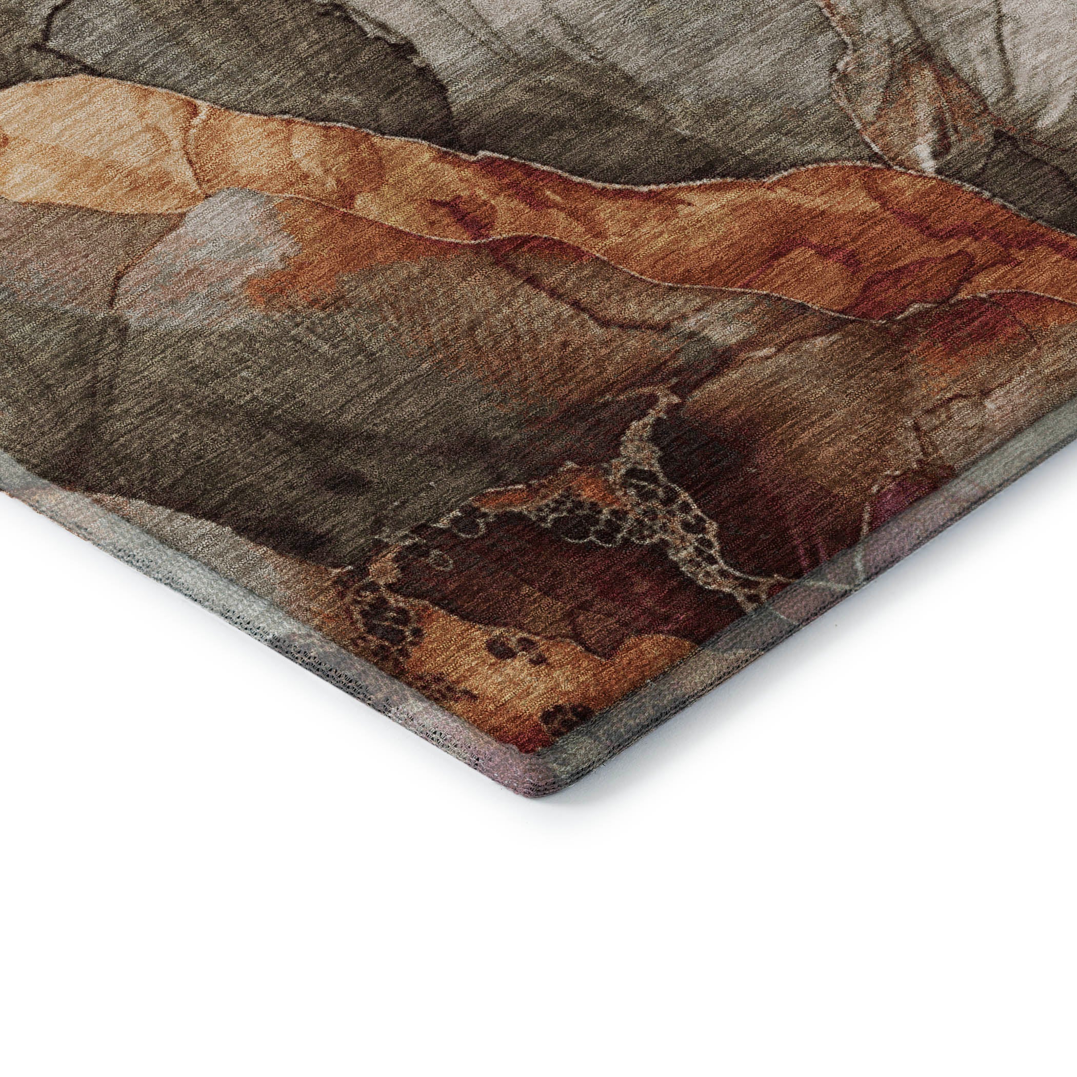 Baku Machine Washable Transitional Khaki Brown Rug 1'8" x 2'6" #shape_Rectangle