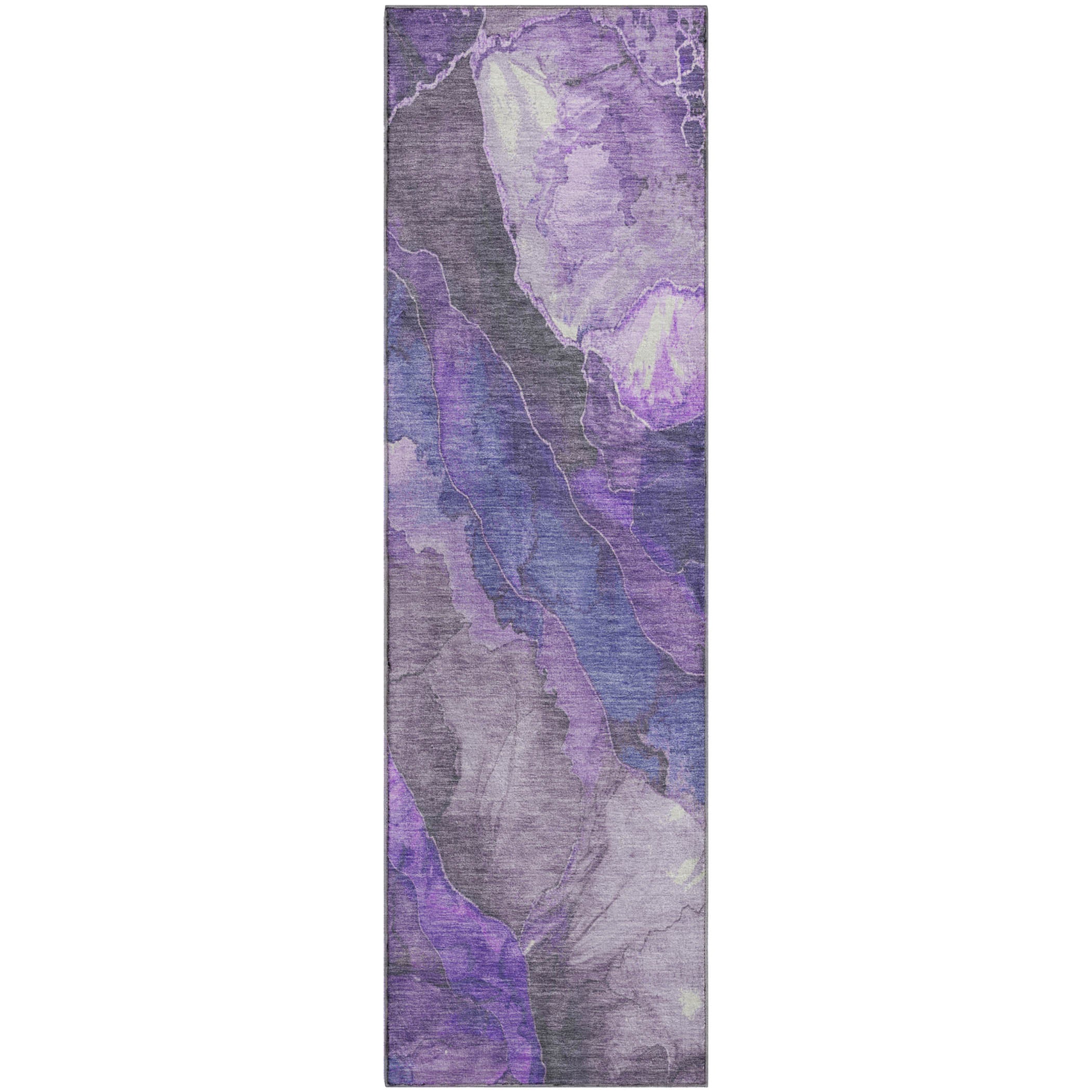 Baku Machine Washable Transitional Lavender Purple Rug 2'3" x 7'6" #shape_Runner