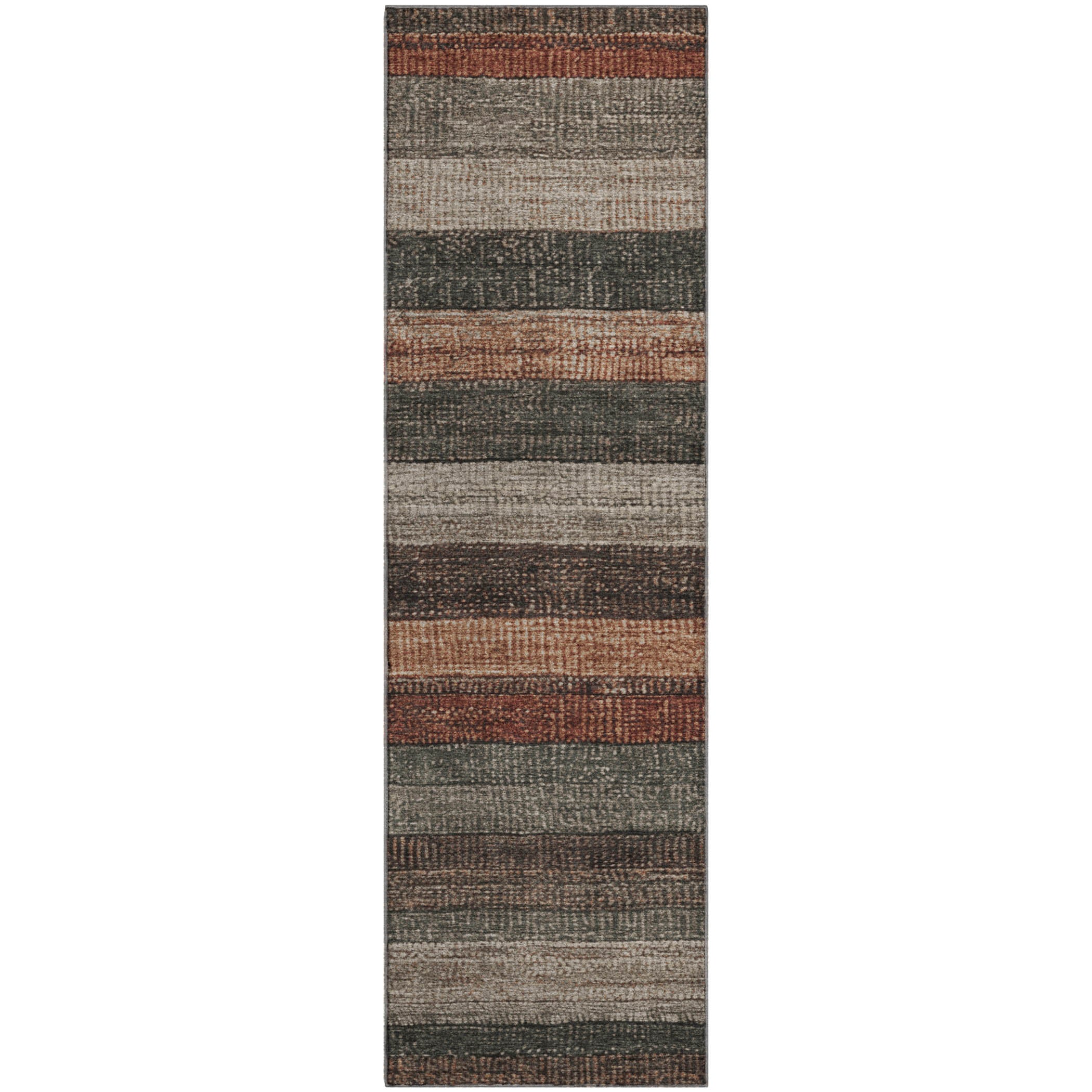 Santorini Machine Washable Transitional Paprika Orange Rug 2'3" x 7'6" #shape_Runner