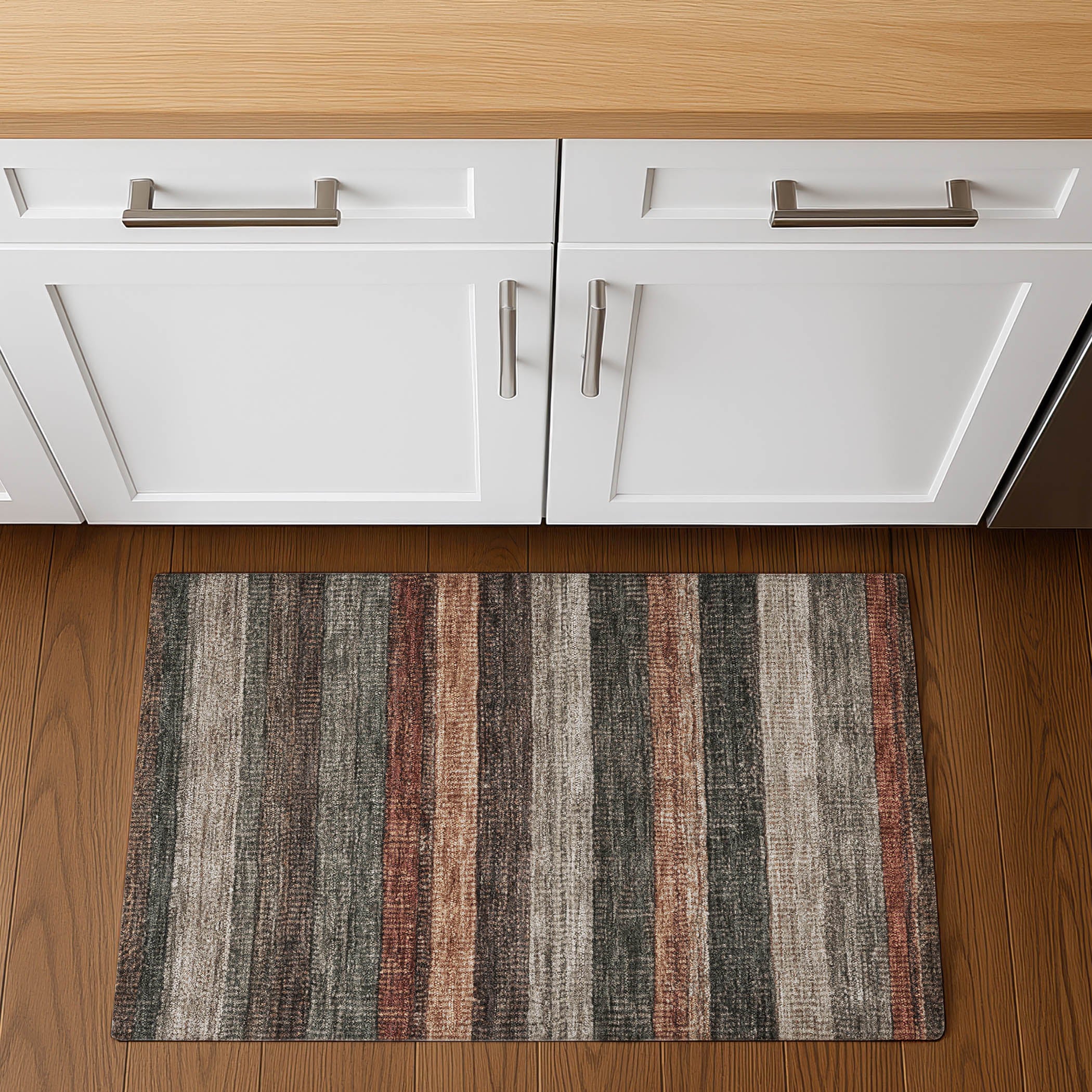 Santorini Machine Washable Transitional Paprika Orange Rug 1'8" x 2'6" #shape_Rectangle