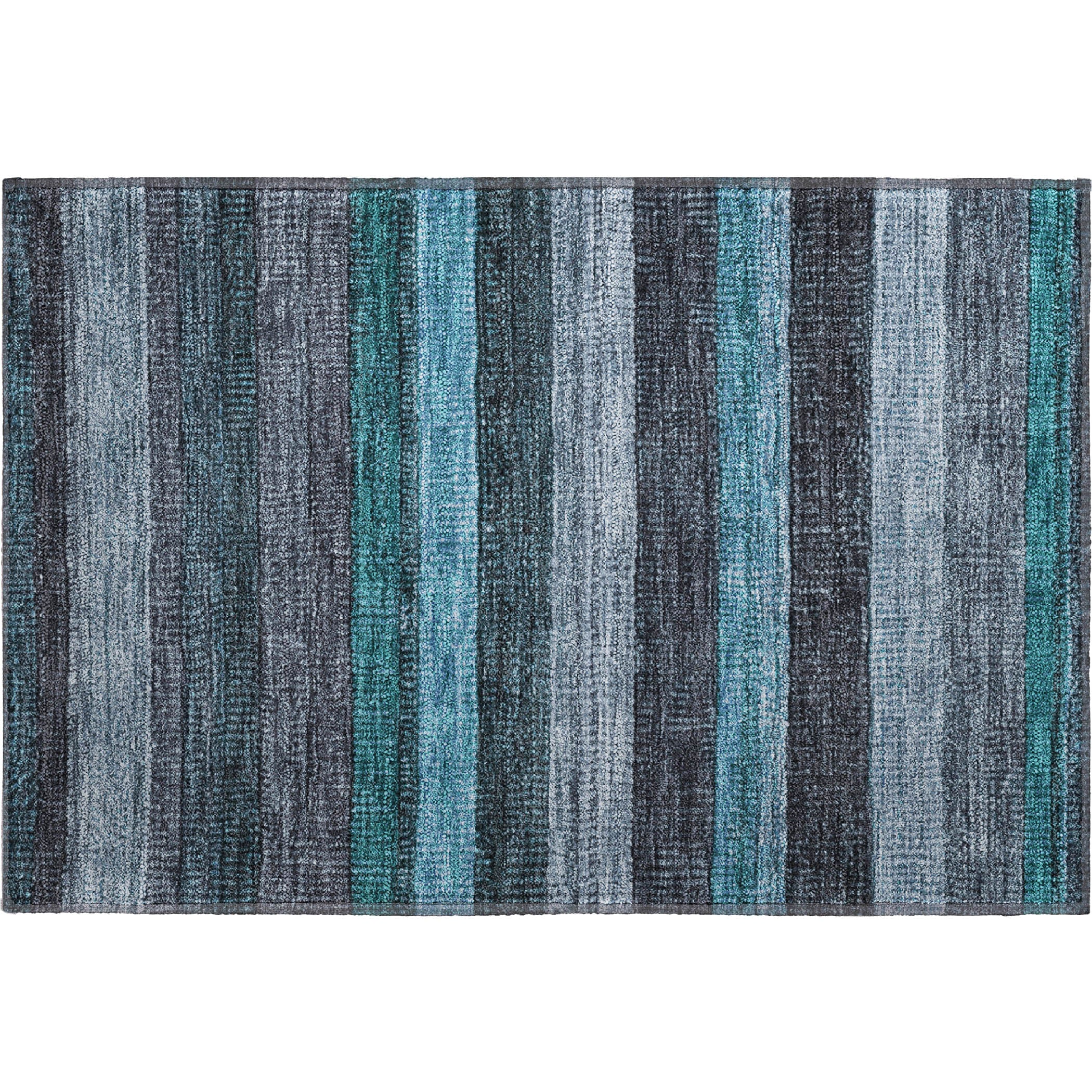 Santorini Machine Washable Transitional Teal Rug 1'8" x 2'6" #shape_Rectangle