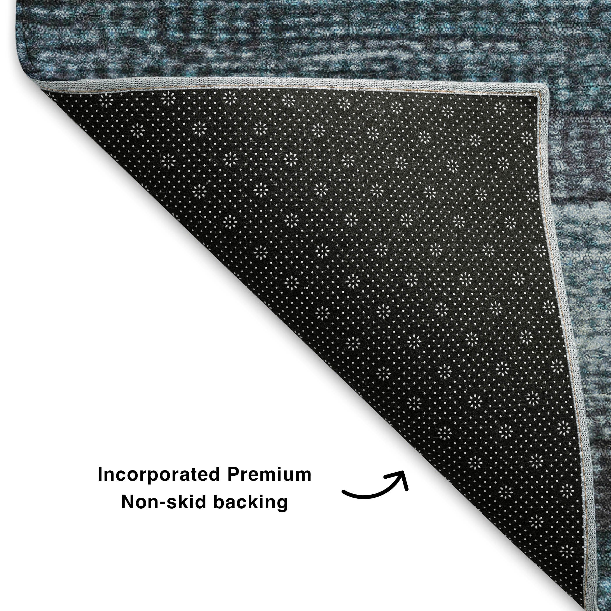 Santorini Machine Washable Transitional Teal Rug 1'8" x 2'6" #shape_Rectangle