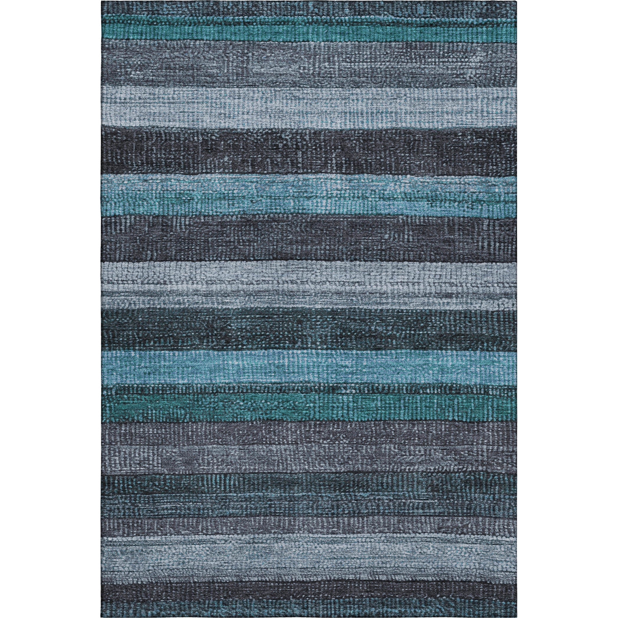 Santorini Machine Washable Transitional Teal Rug 2'6" x 3'10" #shape_Rectangle