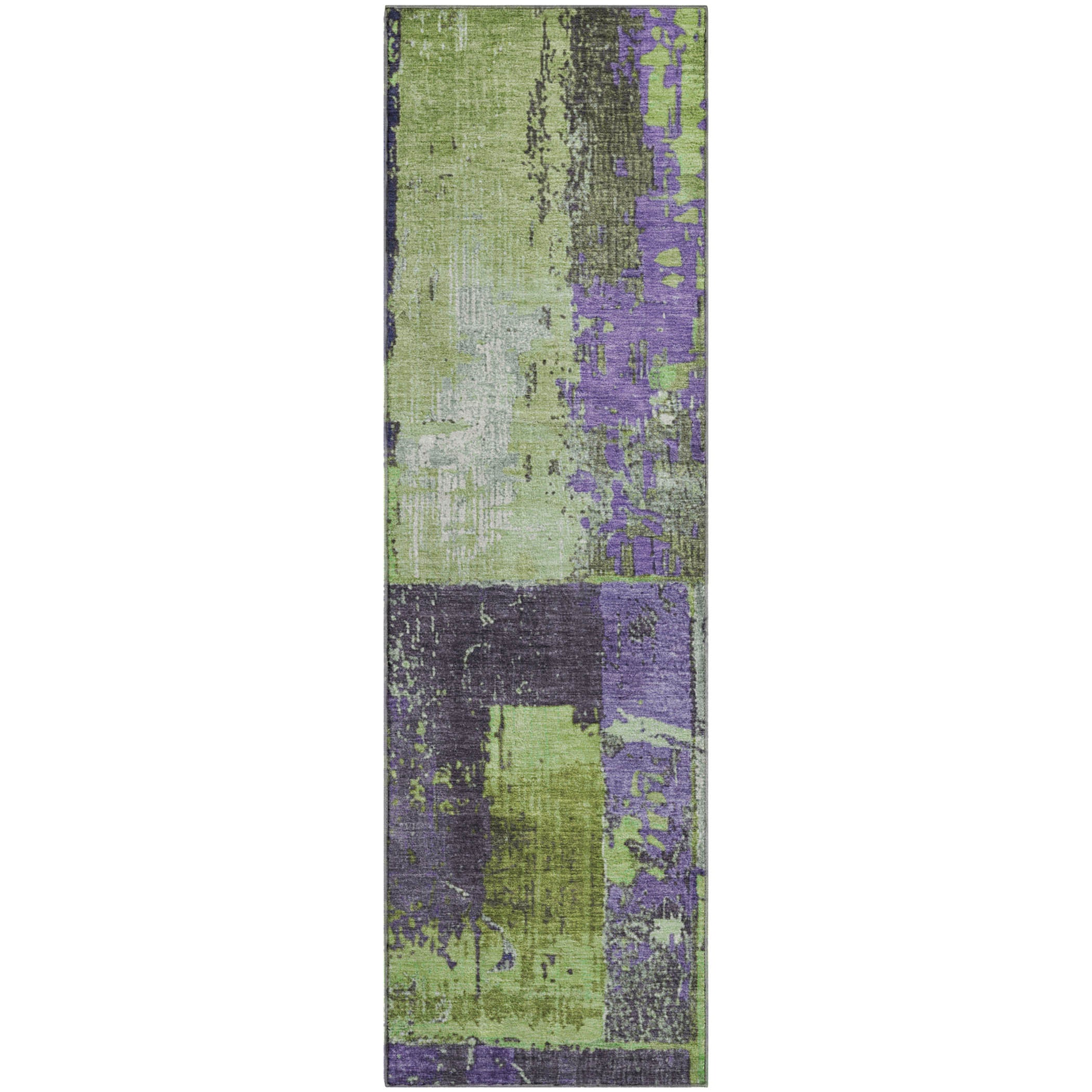 Reykjavik Machine Washable Transitional Aloe Green Rug 2'3" x 7'6" #shape_Runner