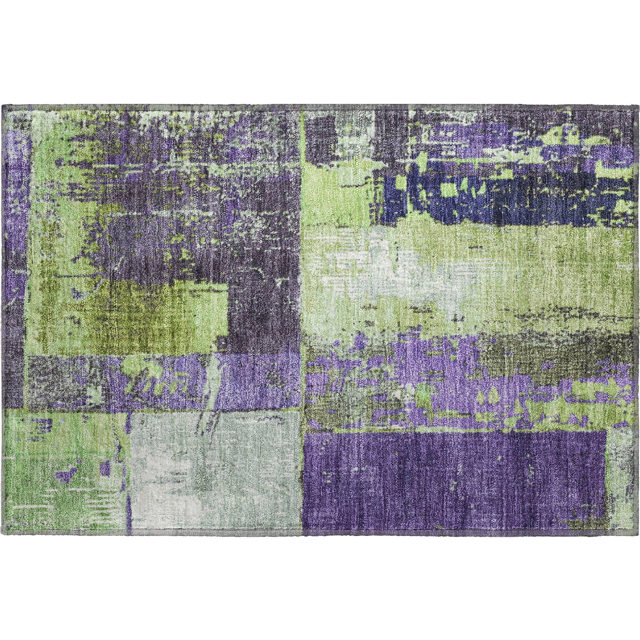 Reykjavik Machine Washable Transitional Aloe Green Rug 1'8" x 2'6" #shape_Rectangle