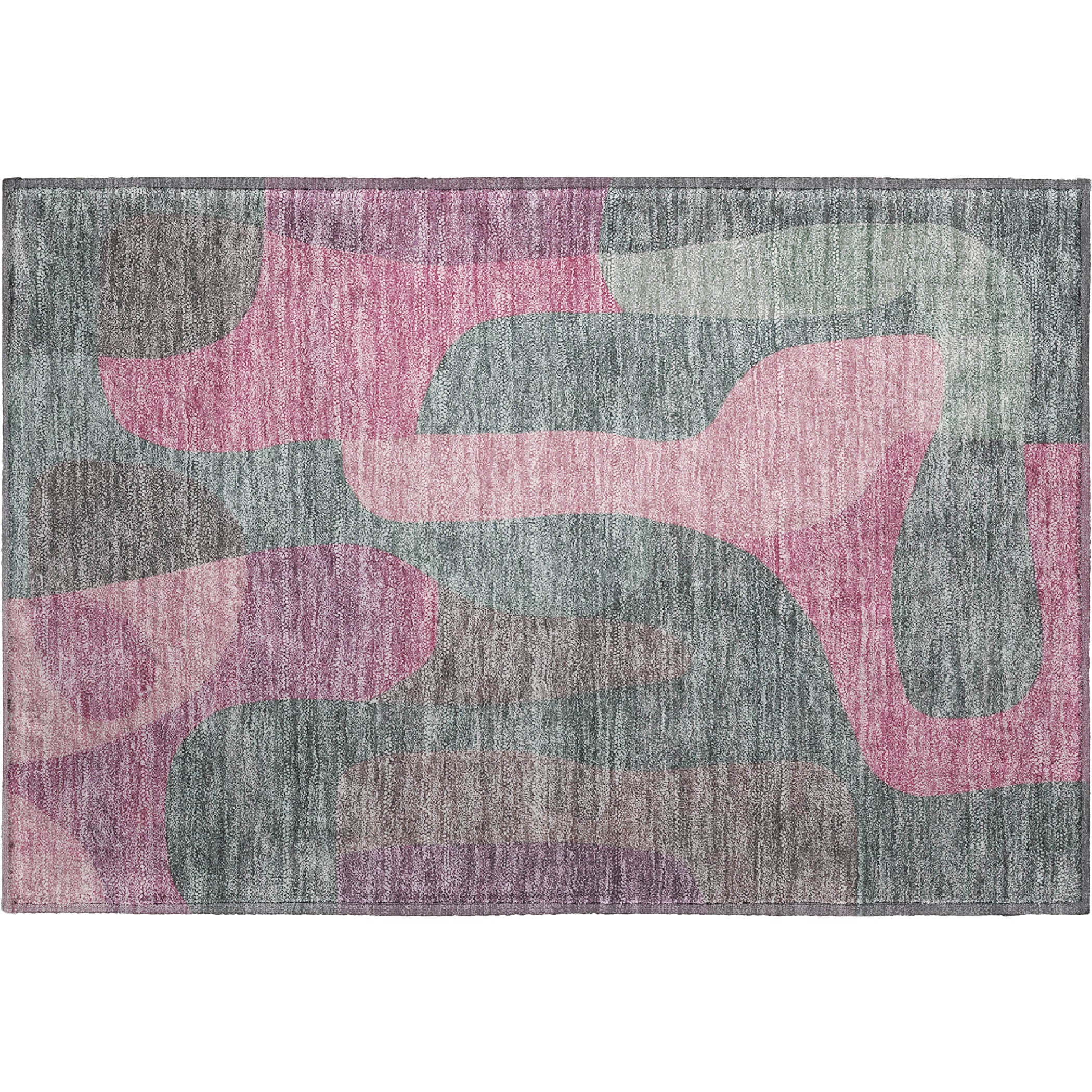 Bangkok Machine Washable Transitional Blush Pink Rug 1'8" x 2'6" #shape_Rectangle