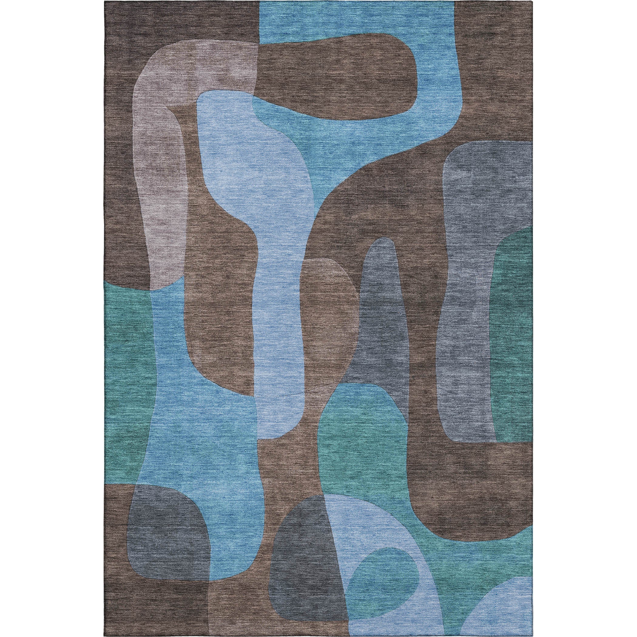 Bangkok Machine Washable Transitional Brown Rug 2'6" x 3'10" #shape_Rectangle