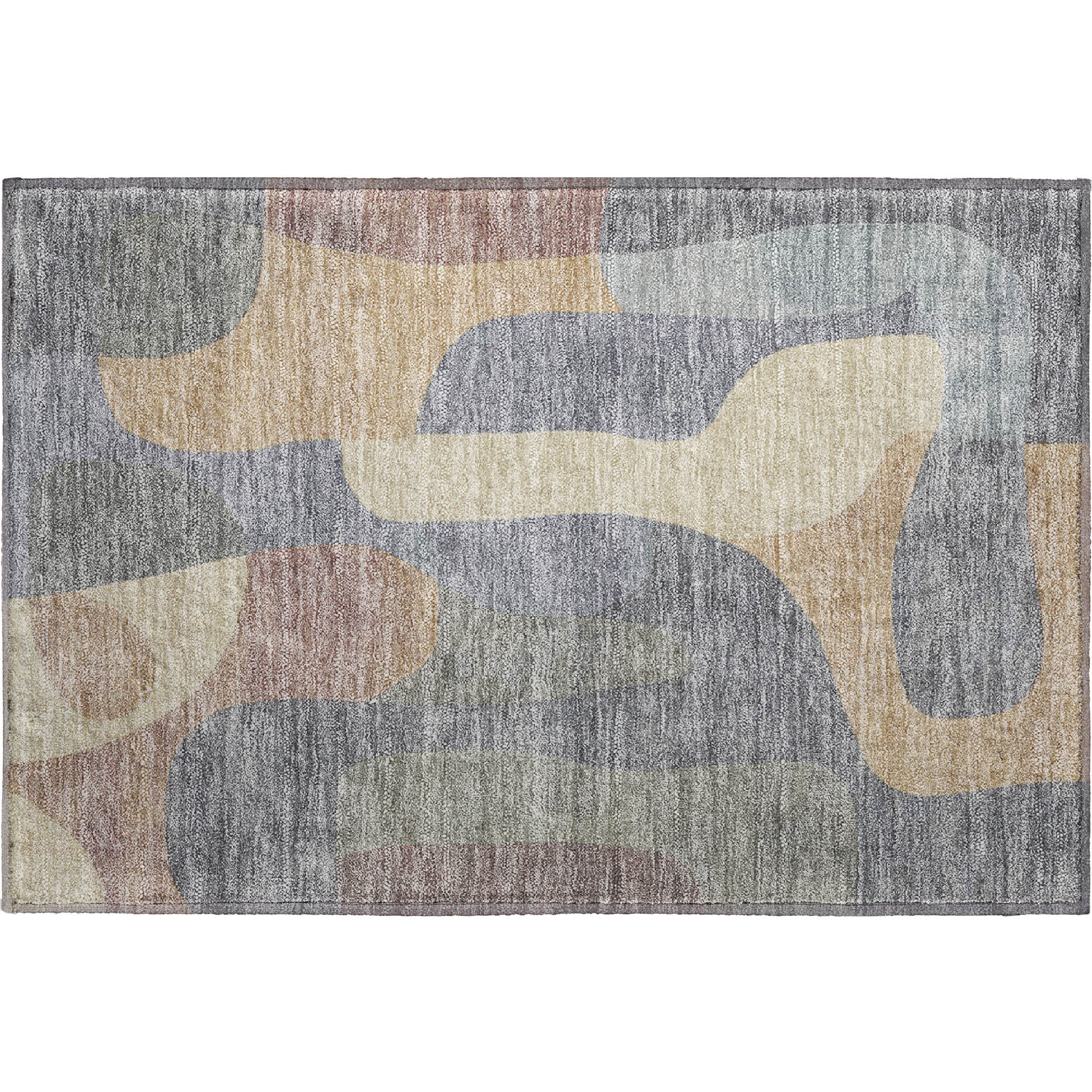 Bangkok Machine Washable Transitional Gray Rug 1'8" x 2'6" #shape_Rectangle