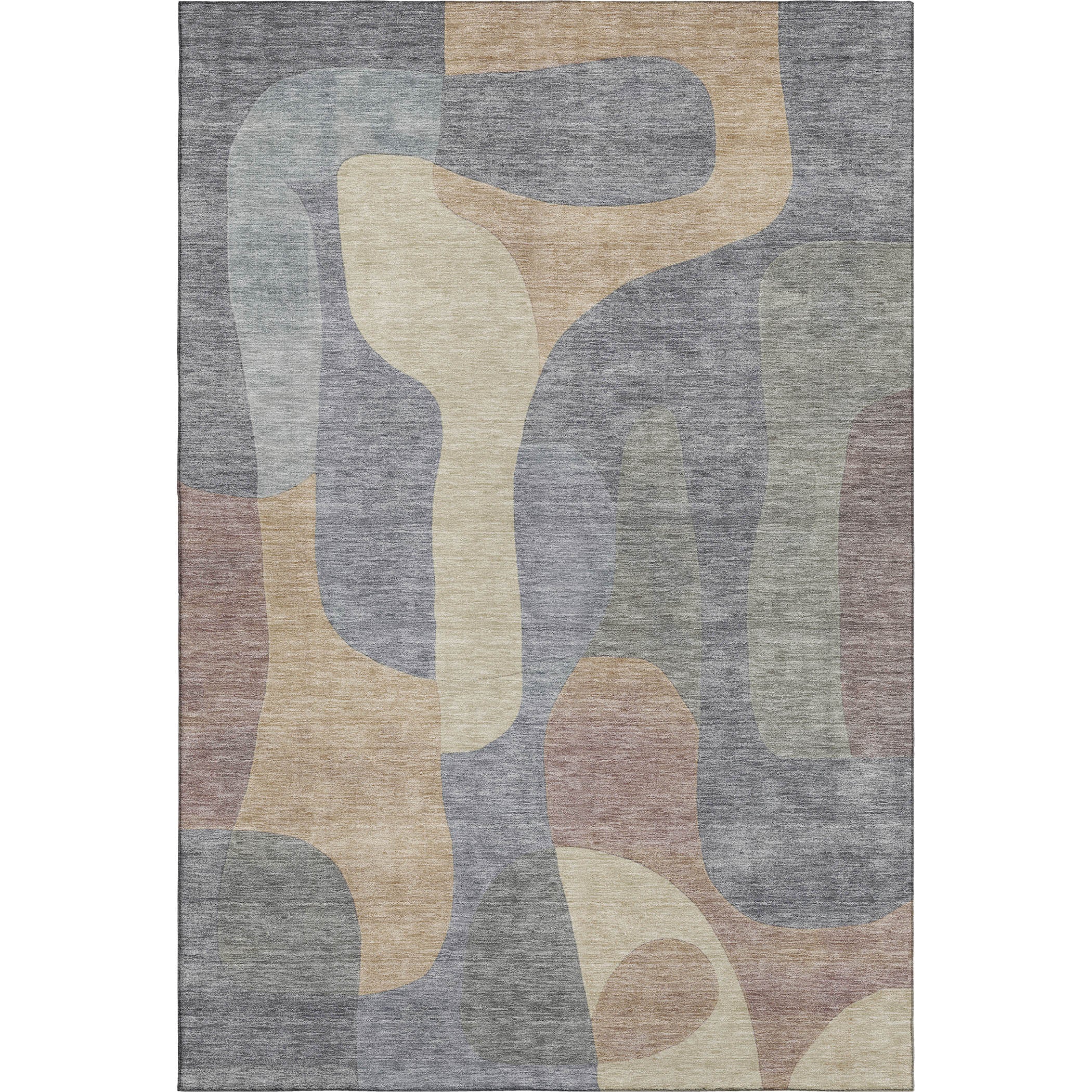 Bangkok Machine Washable Transitional Gray Rug 2'6" x 3'10" #shape_Rectangle