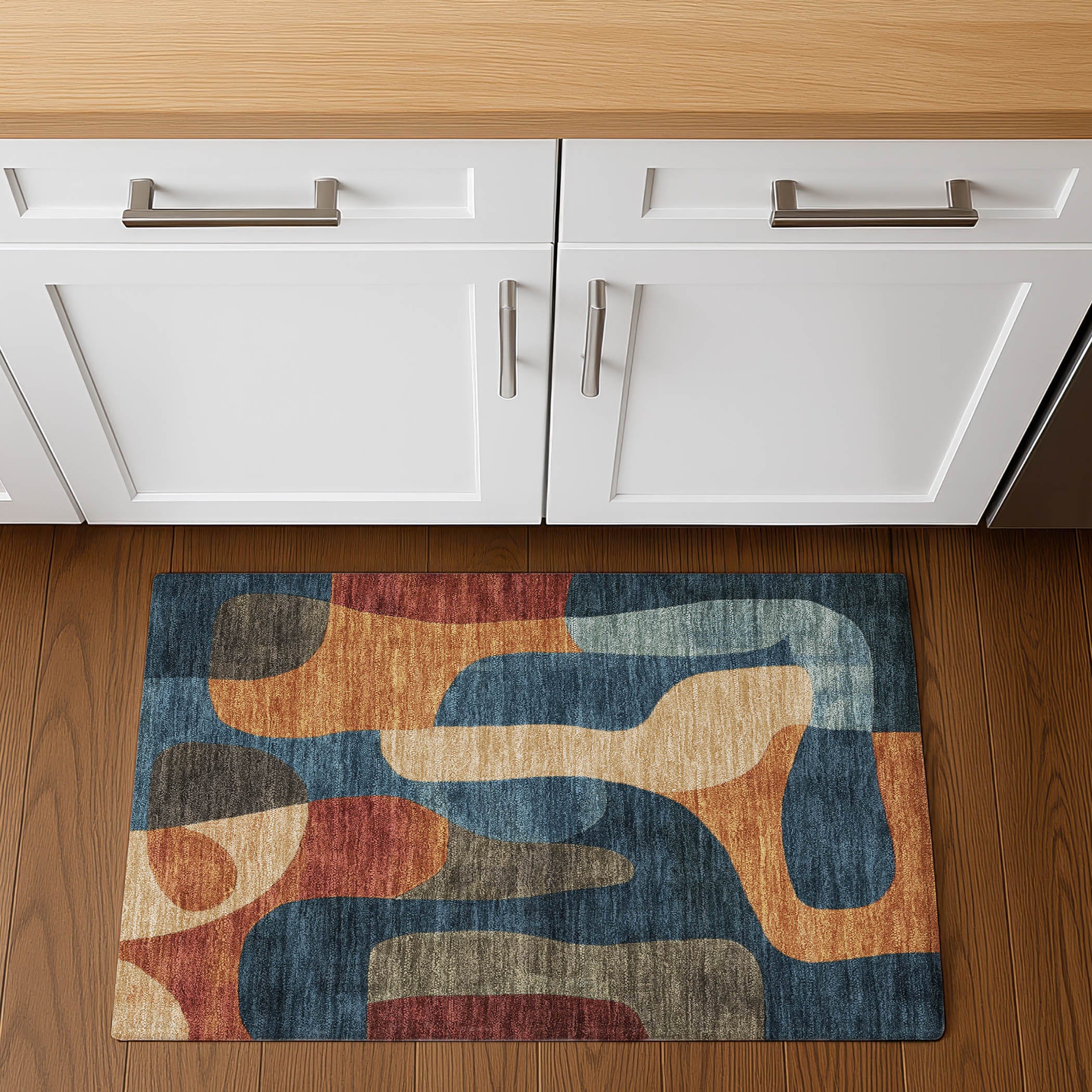 Bangkok Machine Washable Transitional Navy Blue Rug 1'8" x 2'6" #shape_Rectangle