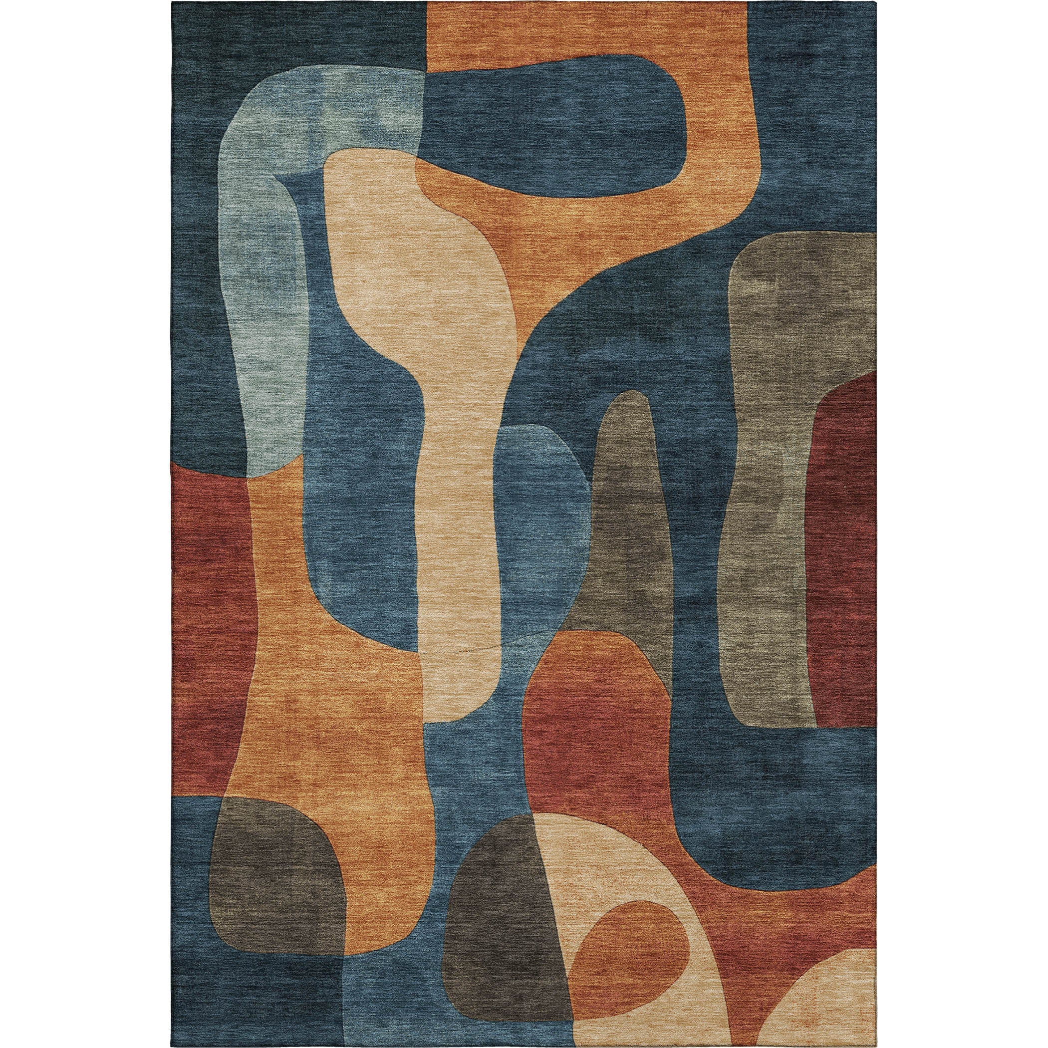 Bangkok Machine Washable Transitional Navy Blue Rug 2'6" x 3'10" #shape_Rectangle