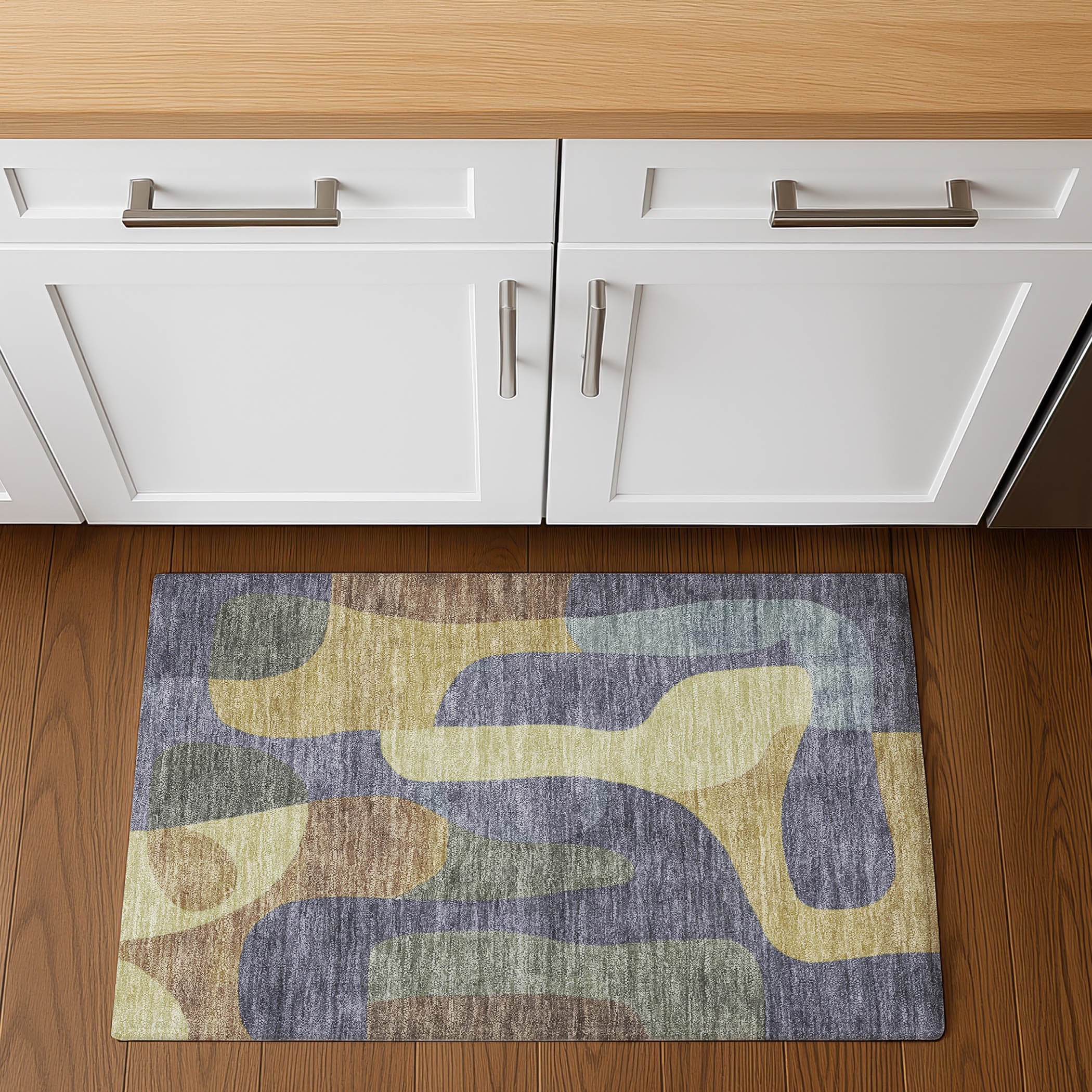 Bangkok Machine Washable Transitional Purple Rug 1'8" x 2'6" #shape_Rectangle