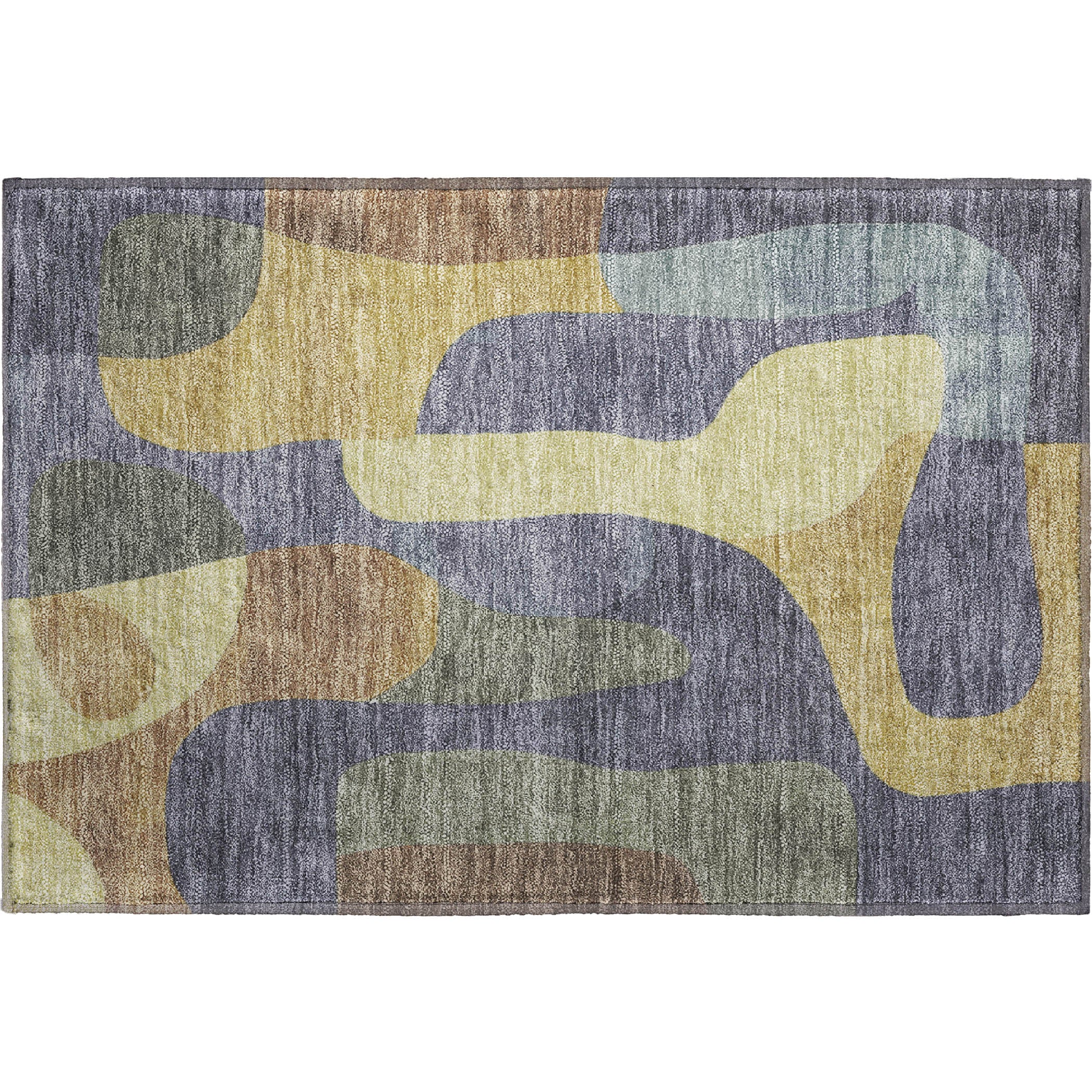 Bangkok Machine Washable Transitional Purple Rug 1'8" x 2'6" #shape_Rectangle