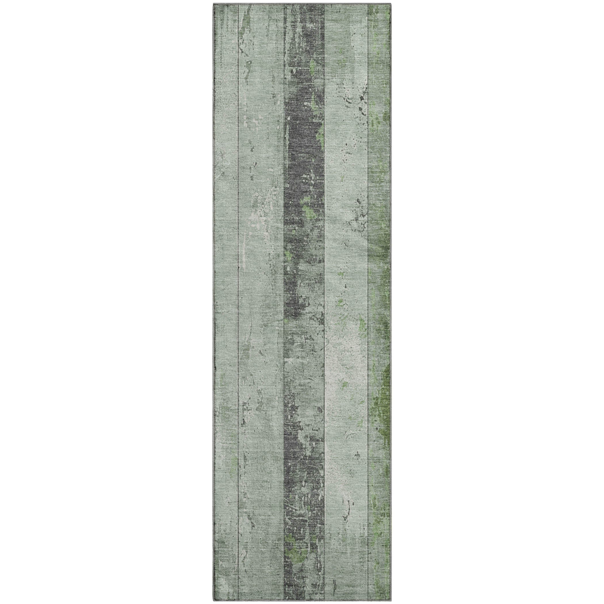 Chiang Mai Machine Washable Transitional Aloe Green Rug 2'3" x 7'6" #shape_Runner