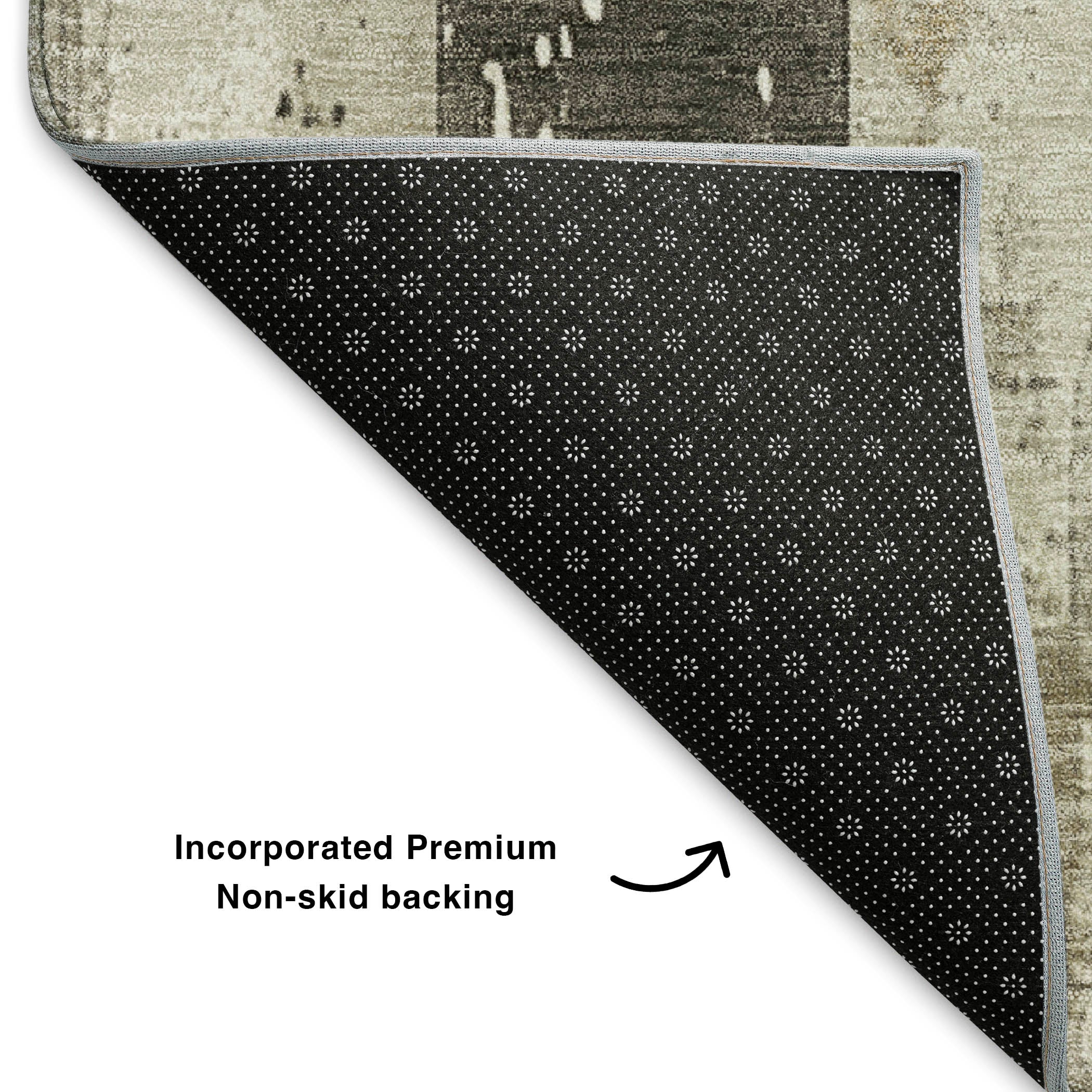 Chiang Mai Machine Washable Transitional Beige Brown Rug 1'8" x 2'6" #shape_Rectangle
