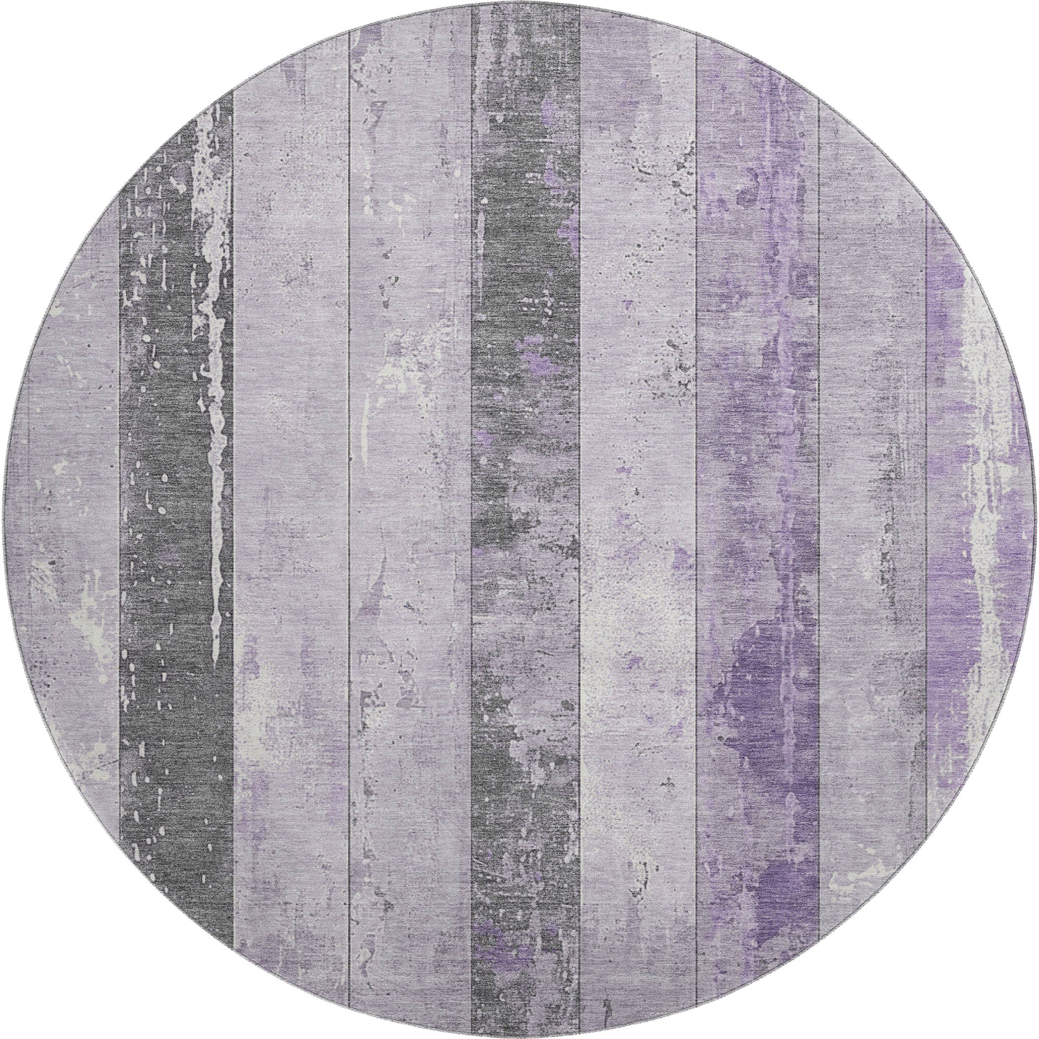 Chiang Mai Machine Washable Transitional Lavender Purple Rug 8' x 8' #shape_Round