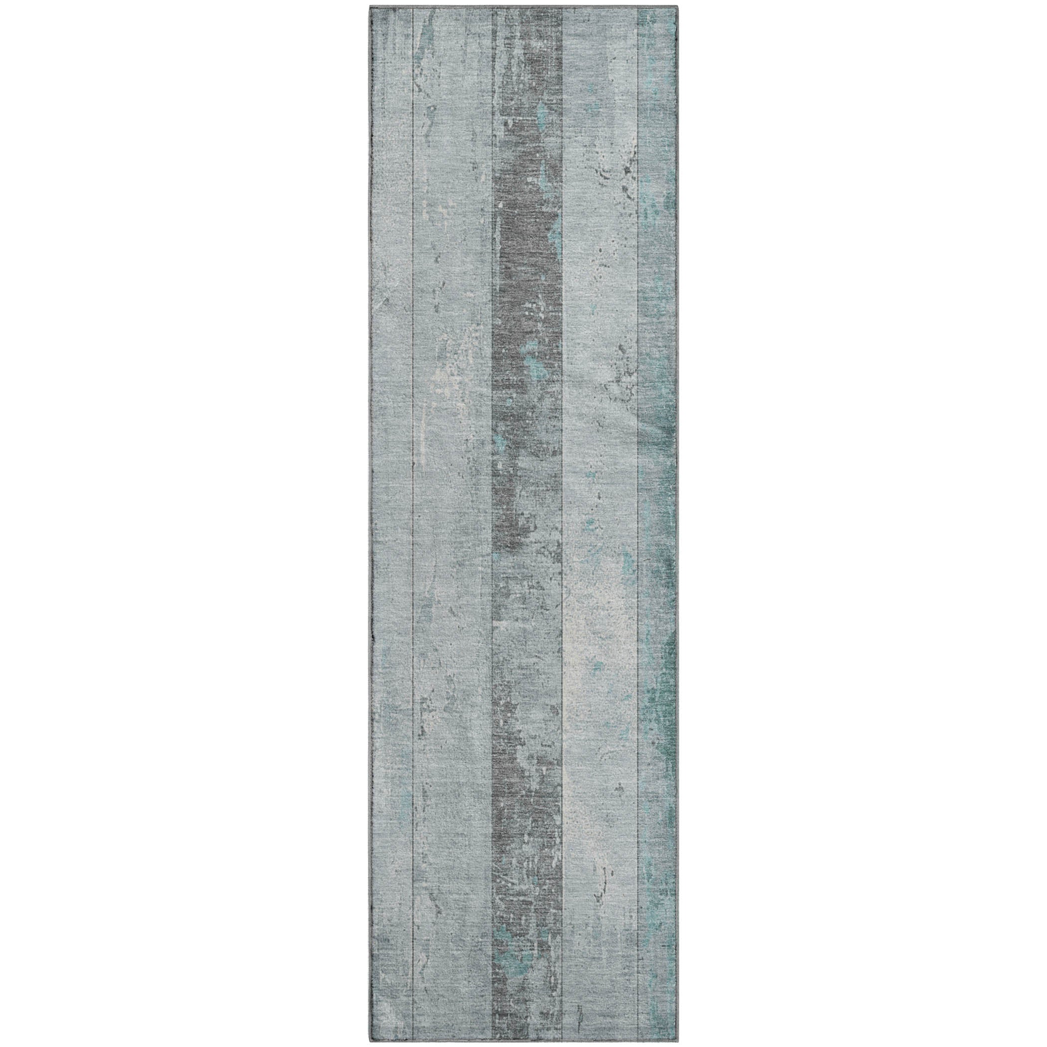 Chiang Mai Machine Washable Transitional Seafoam Blue Rug 2'3" x 7'6" #shape_Runner