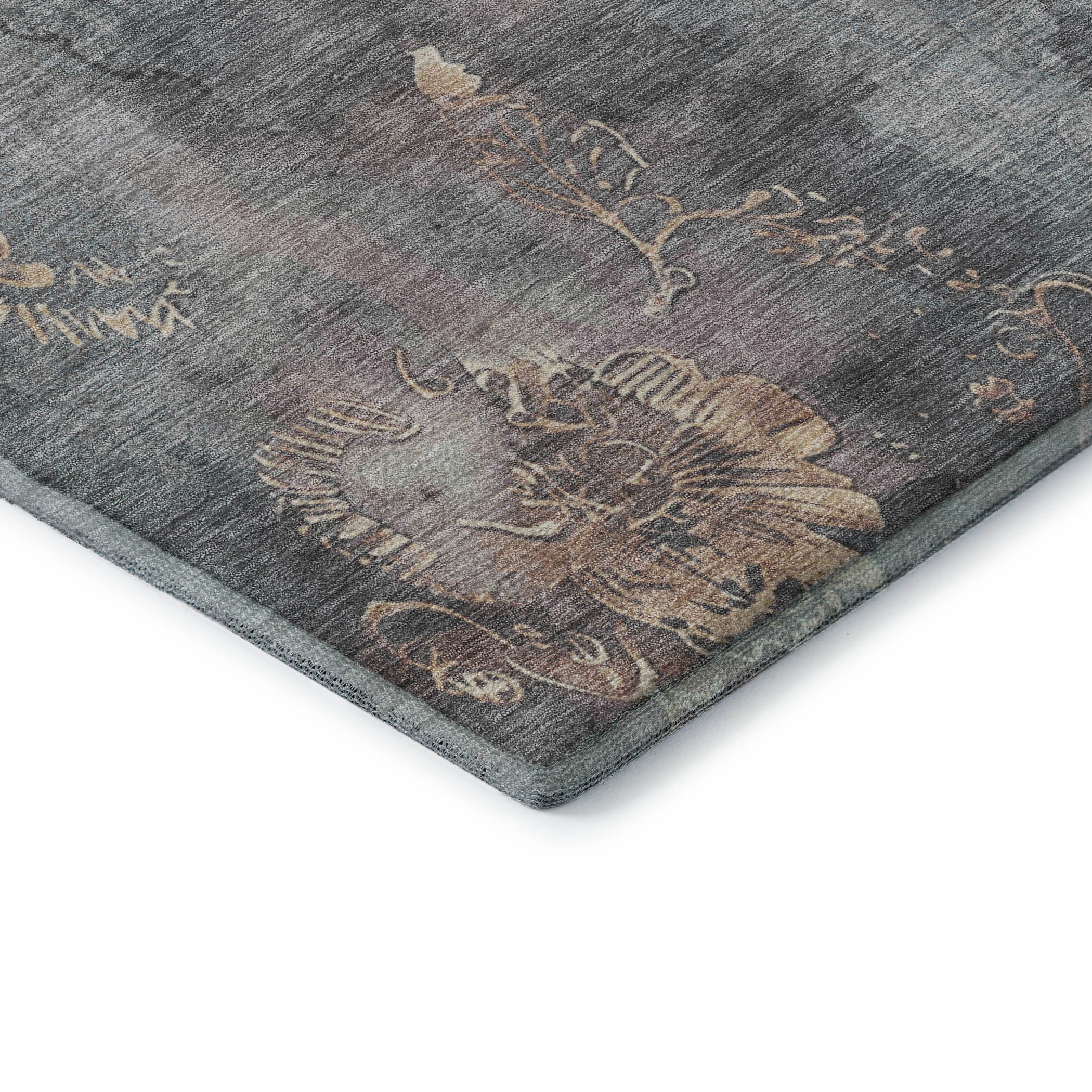 Lisbon Machine Washable Transitional Gray Rug 1'8" x 2'6" #shape_Rectangle