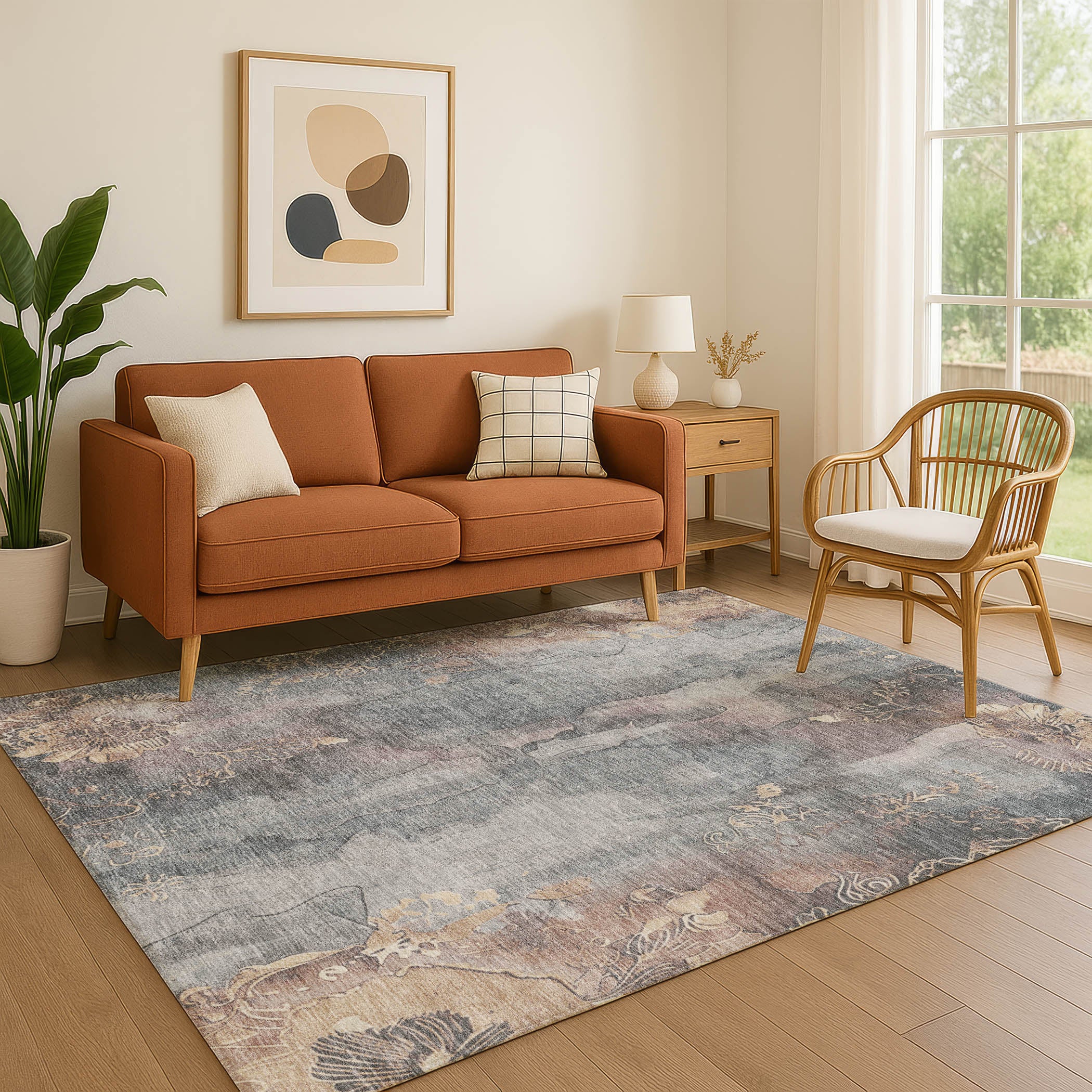 Lisbon Machine Washable Transitional Gray Rug 2'6" x 3'10" #shape_Rectangle